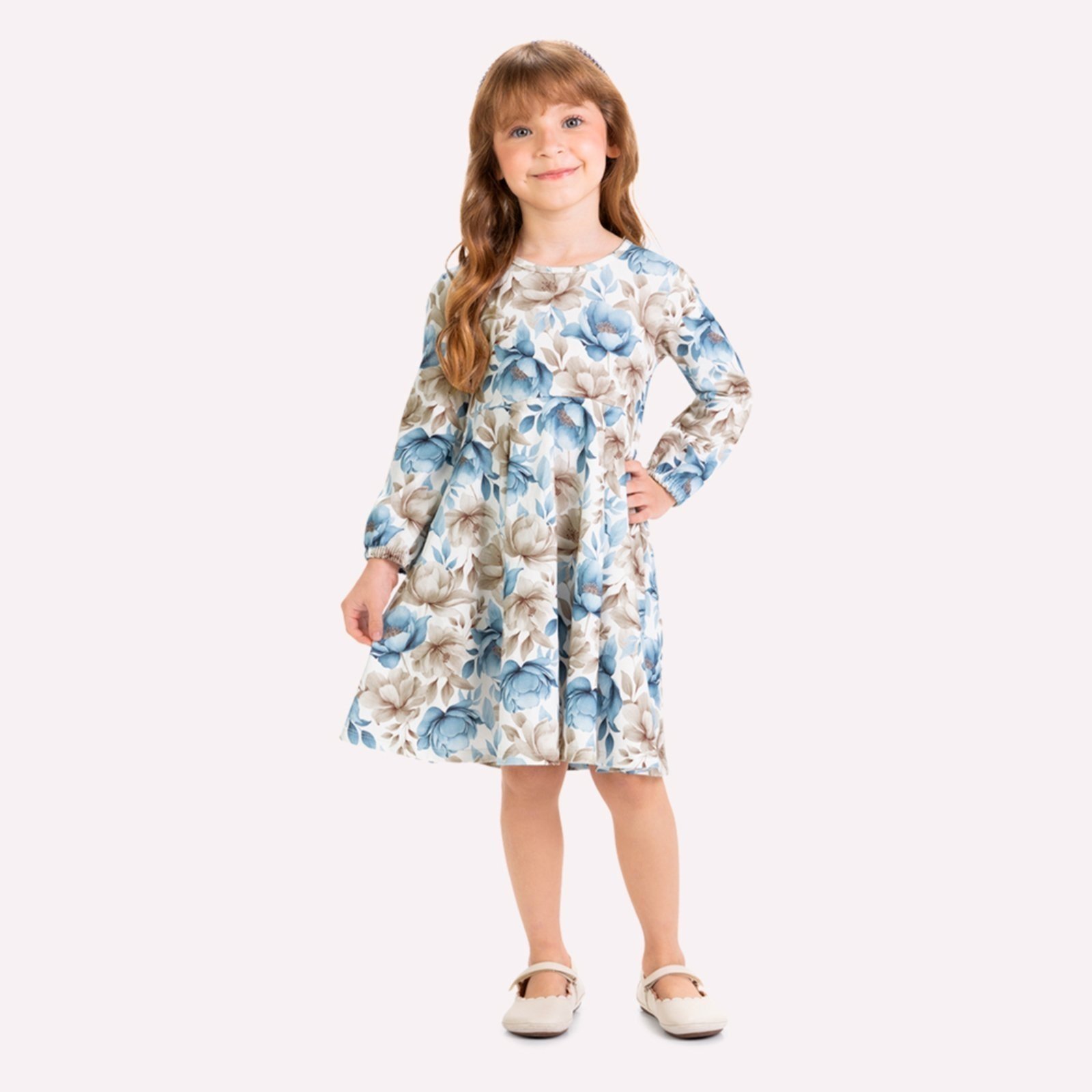 Infantil - Vestido Menina Flores Milon