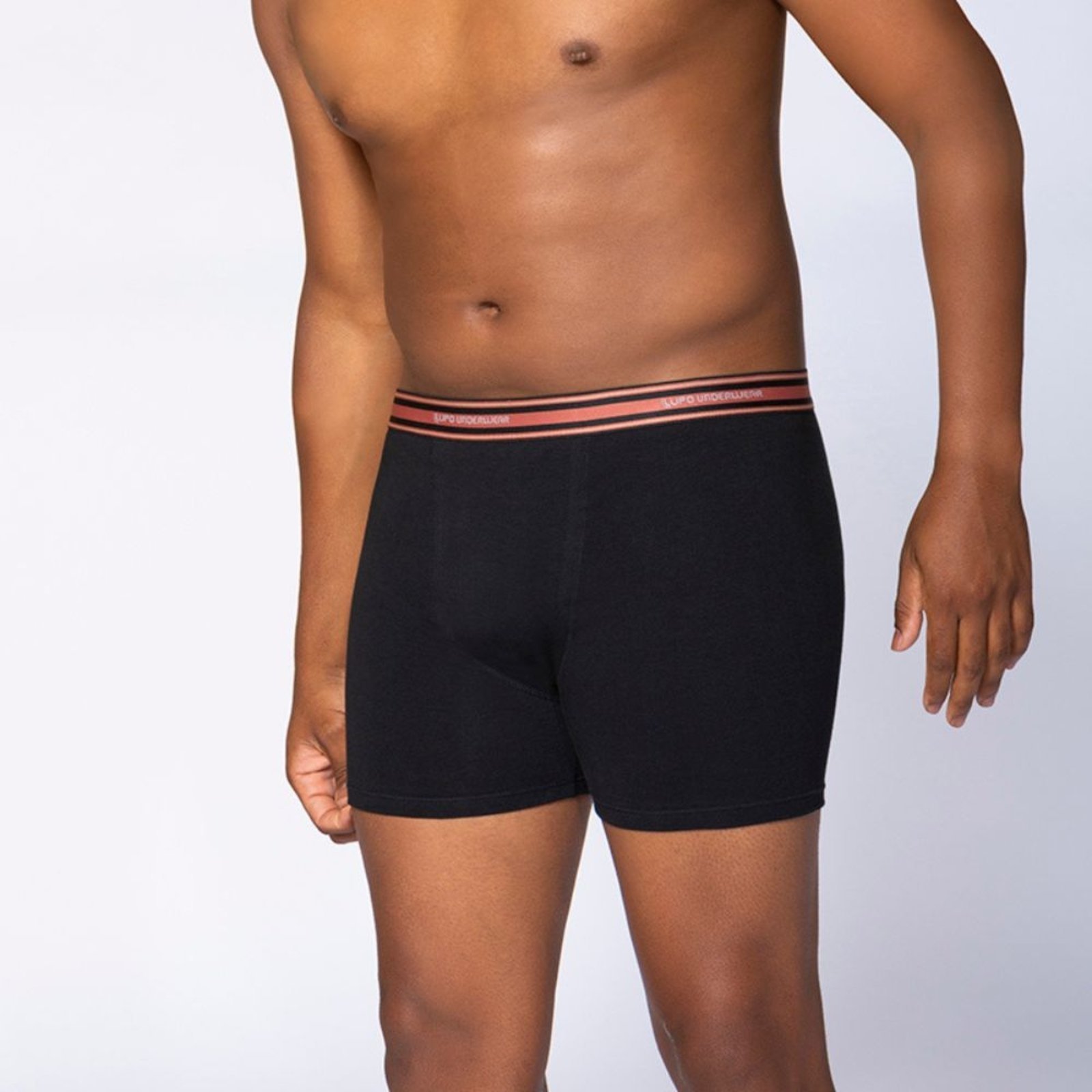 Vista 3 Cueca Lupo Boxer Algodão com Elastano Tamanho Especial cinza Lupo cinza