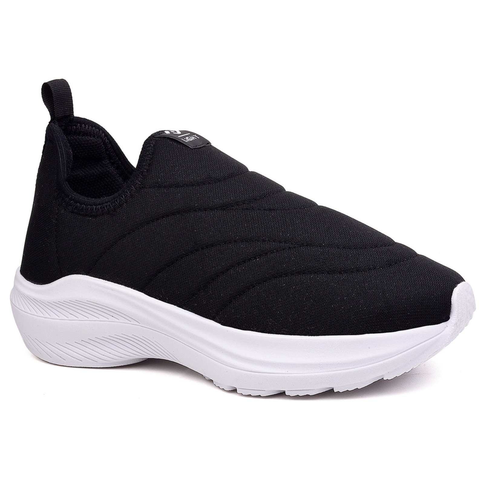 Infantil – Tenis Preto Branco Calce Facil Meninos e Meninas Escolar