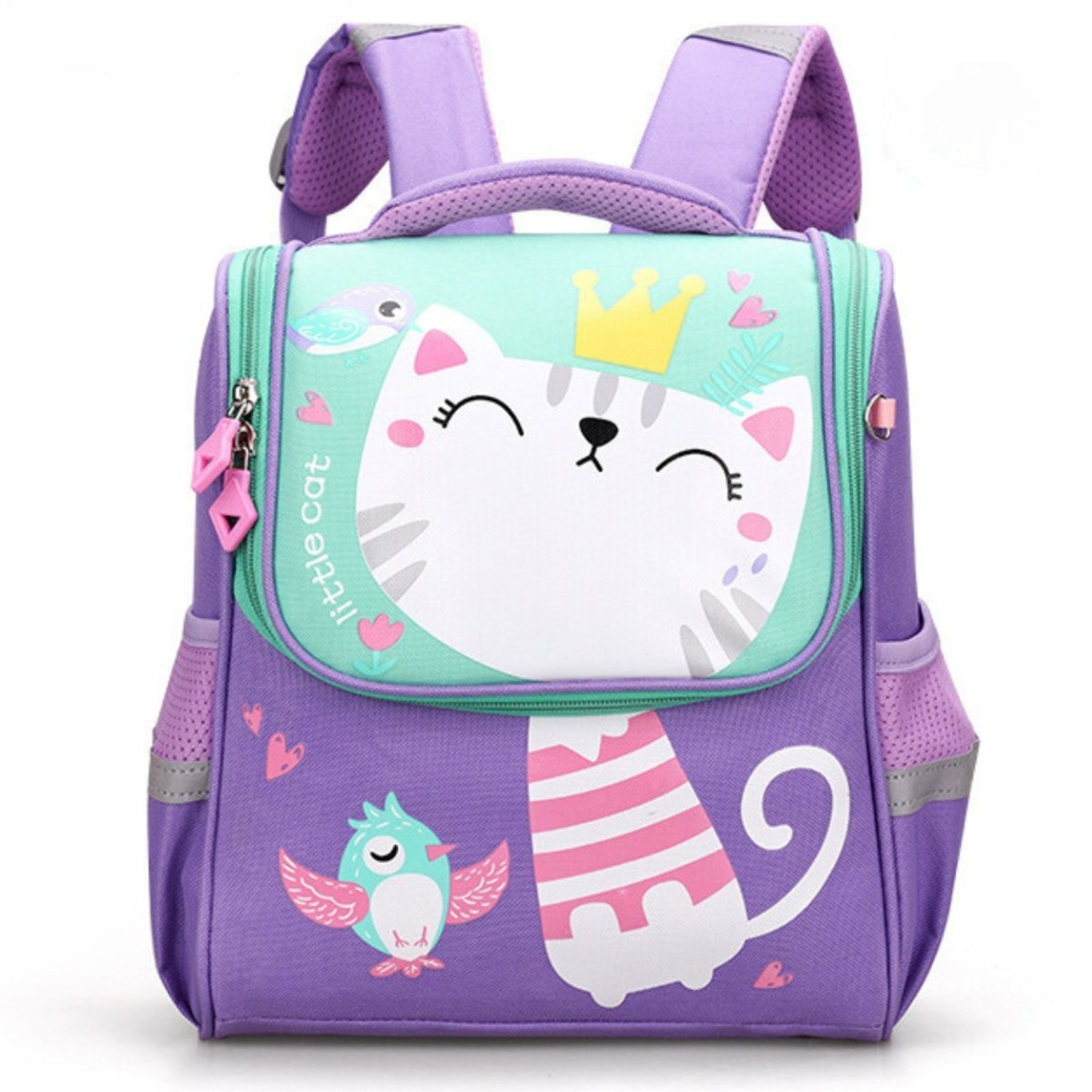 Infantil - Mochila Escolar Menino Menina Dinossauro Gatinho de Costas Star Shop Roxo