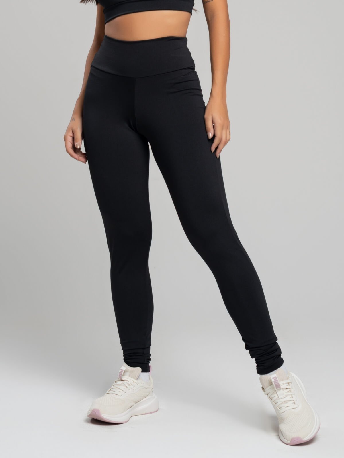 Calça Legging Suplex Cintura Alta Moda Fitness Feminina Treino Academia Preto