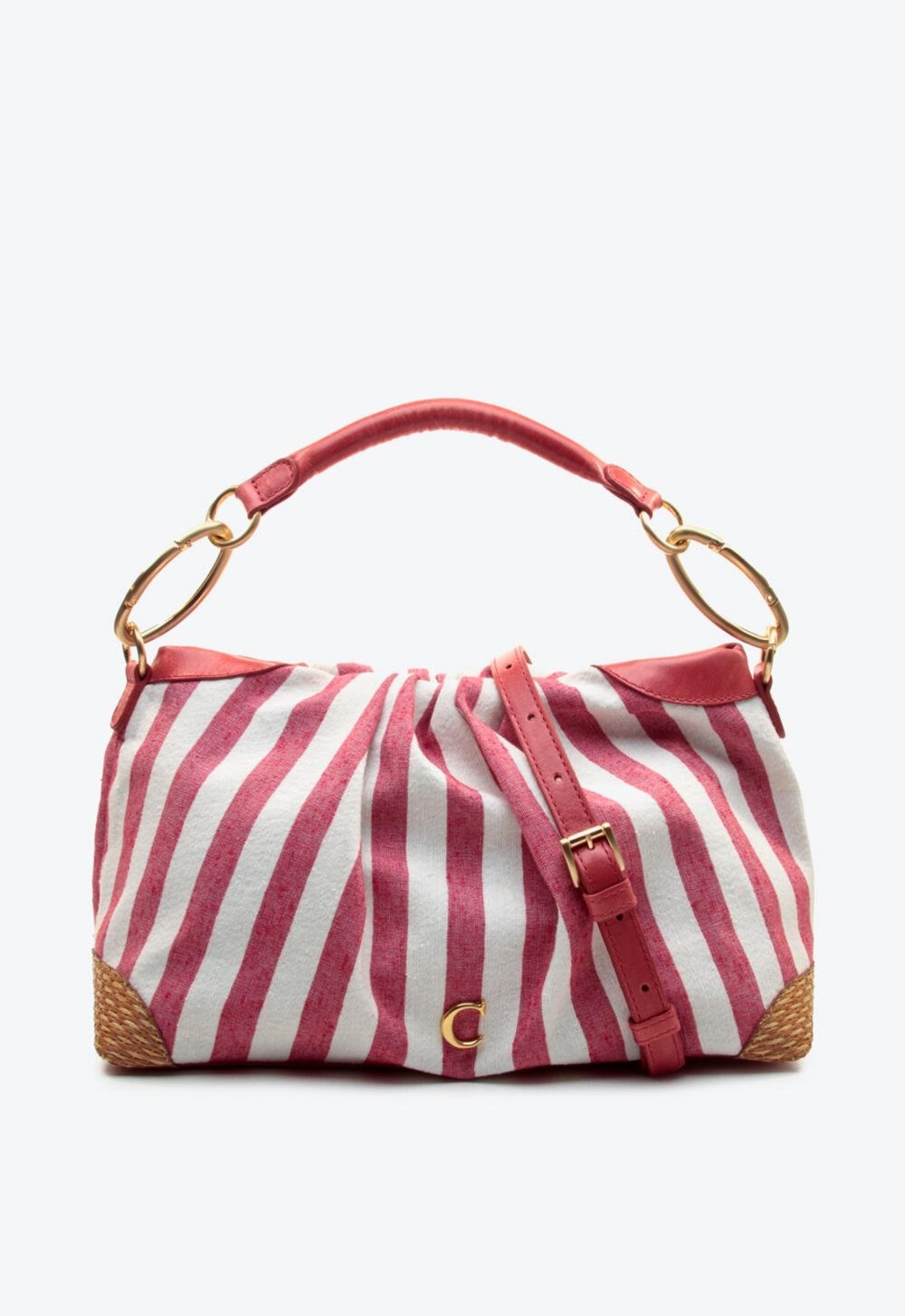 Bolsa Listrada Vermelha Cecconello C2979-2