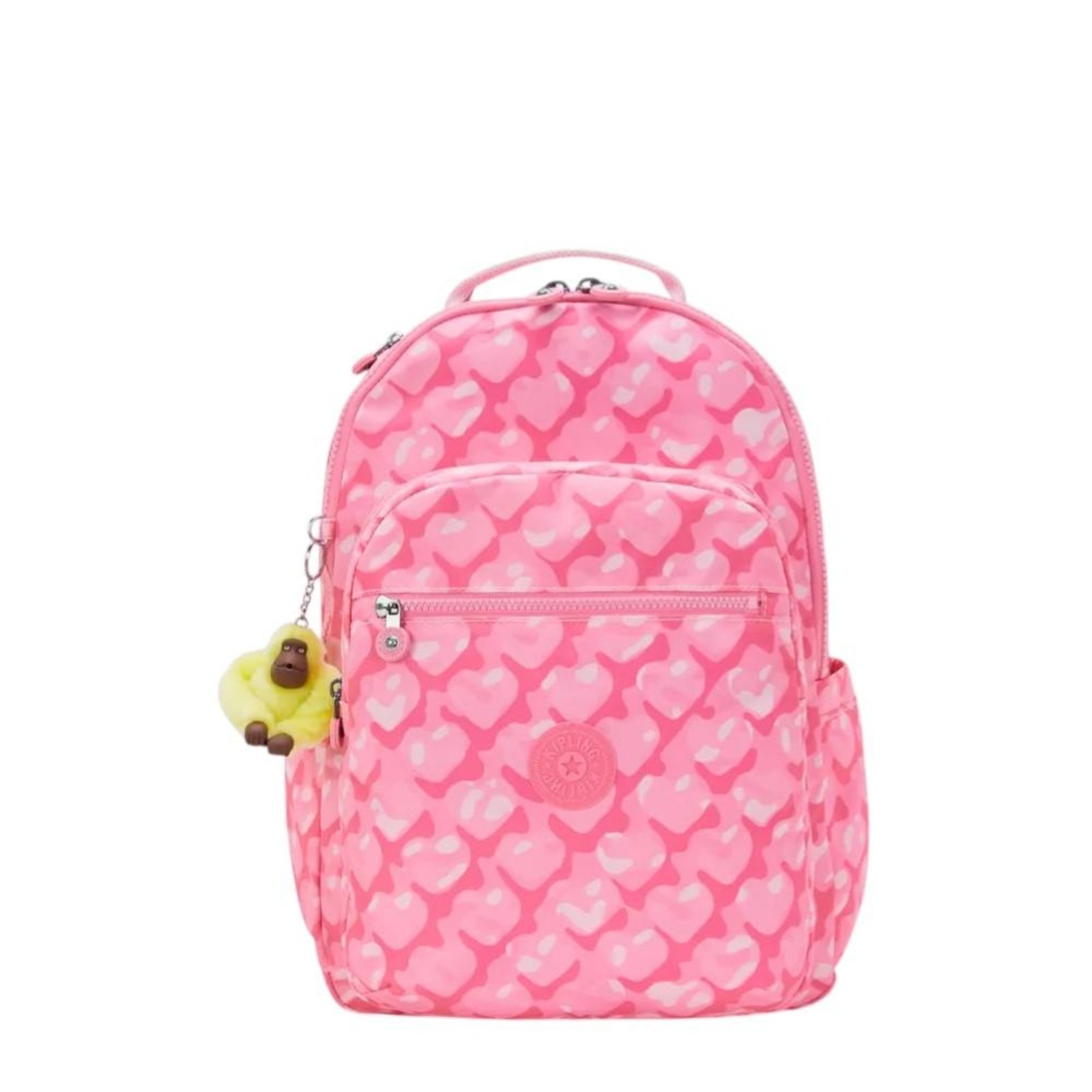 Vista 2 Mochila Kipling Seoul Estampado Adorable Hearts rosa Kipling rosa