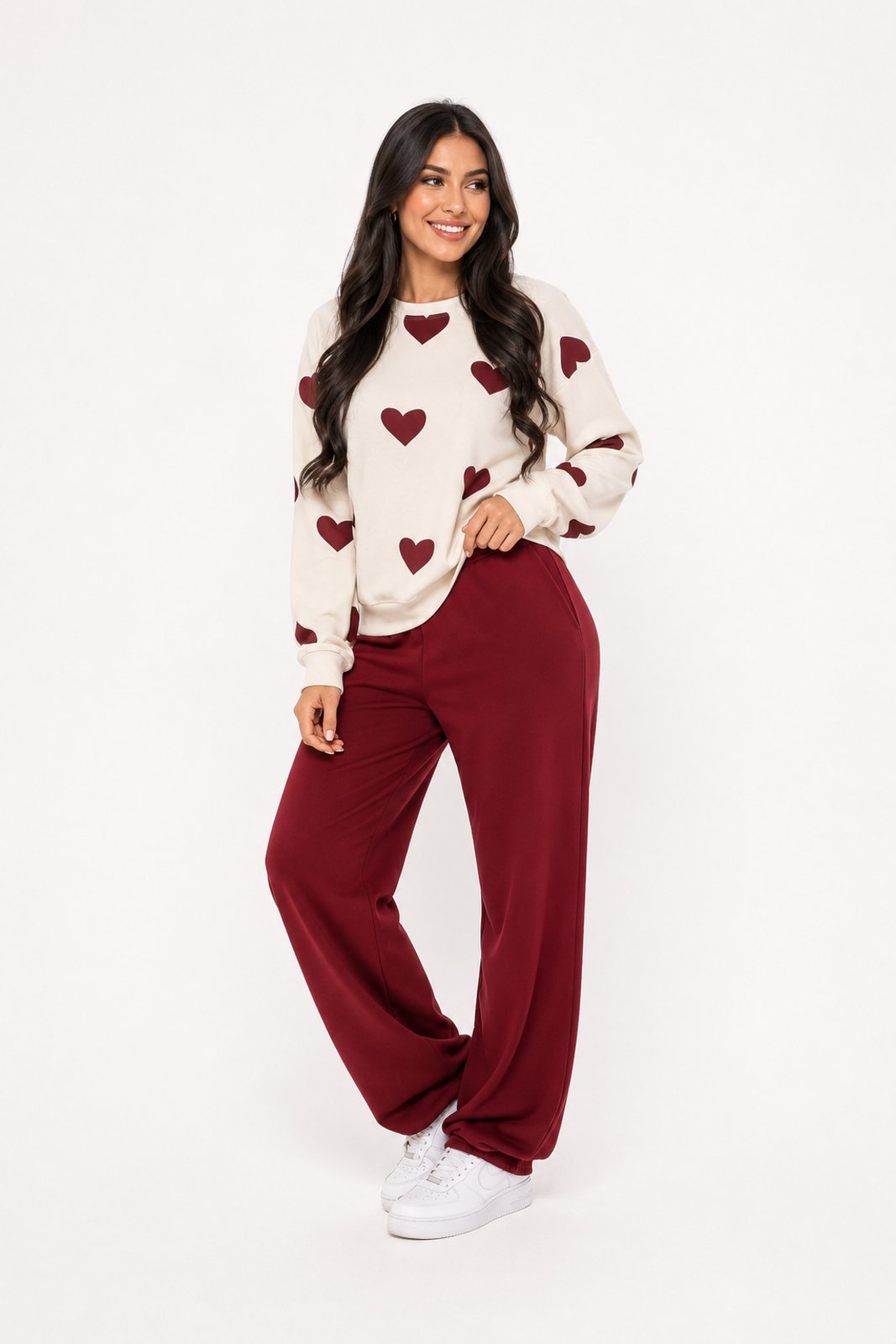 Conjunto Feminino D Bell Outlet Fashion Corações Vermelho