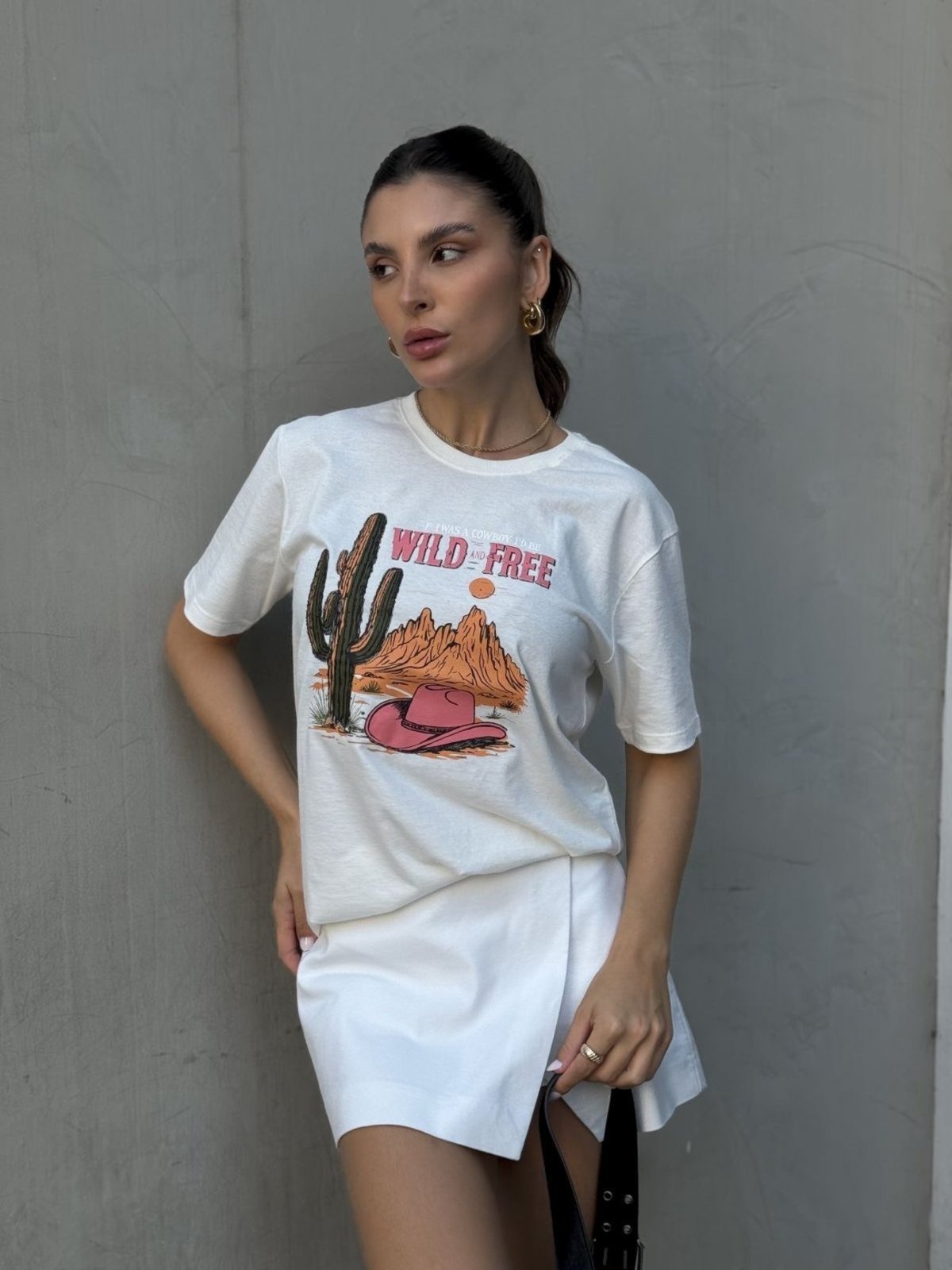 Camiseta Cianitas Off Estampa Wild And Free