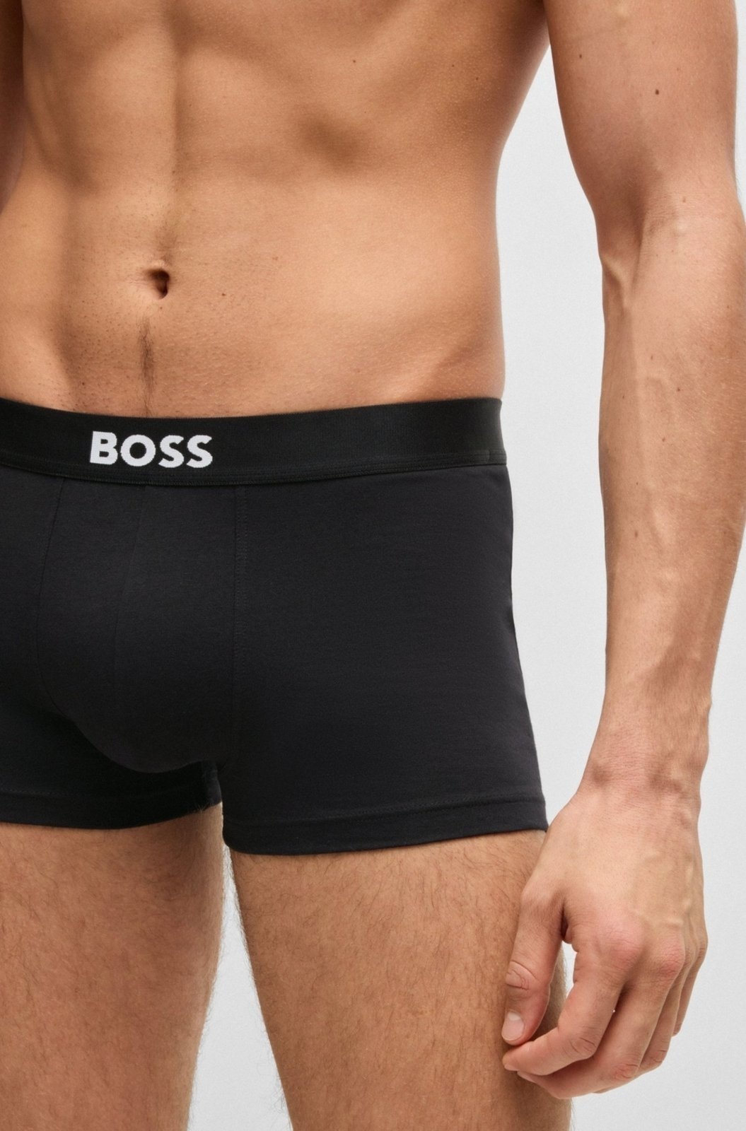 Vista 3 Pack De Três Cuecas De Algodão Elástico Com Logo Boss branco Boss branco