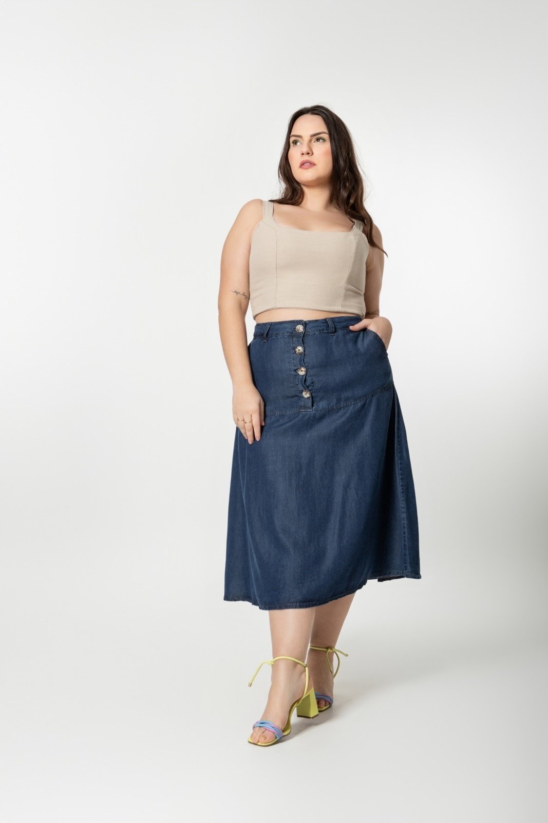 Saia Aero Jeans Midi Jeans