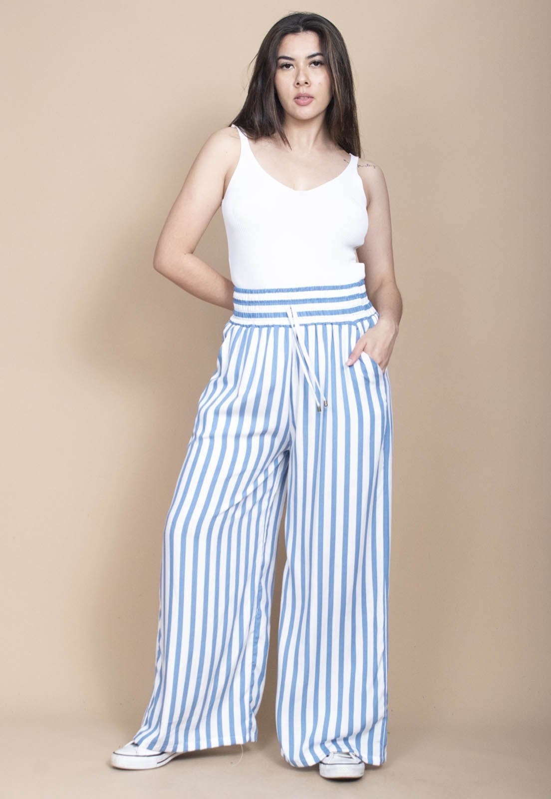 Calça Pantalona Cabanafree Elastic Blue Essence
