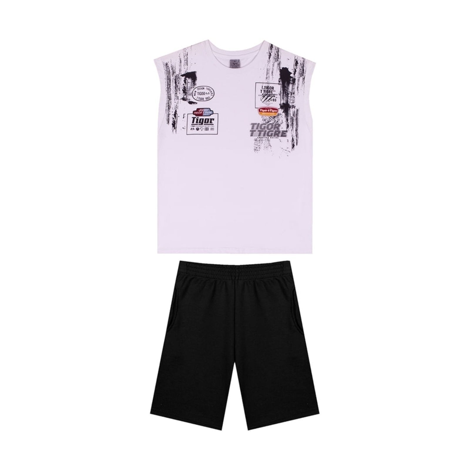 Infantil - Conjunto Curto Estampado Masculino Tigor T. Tigre