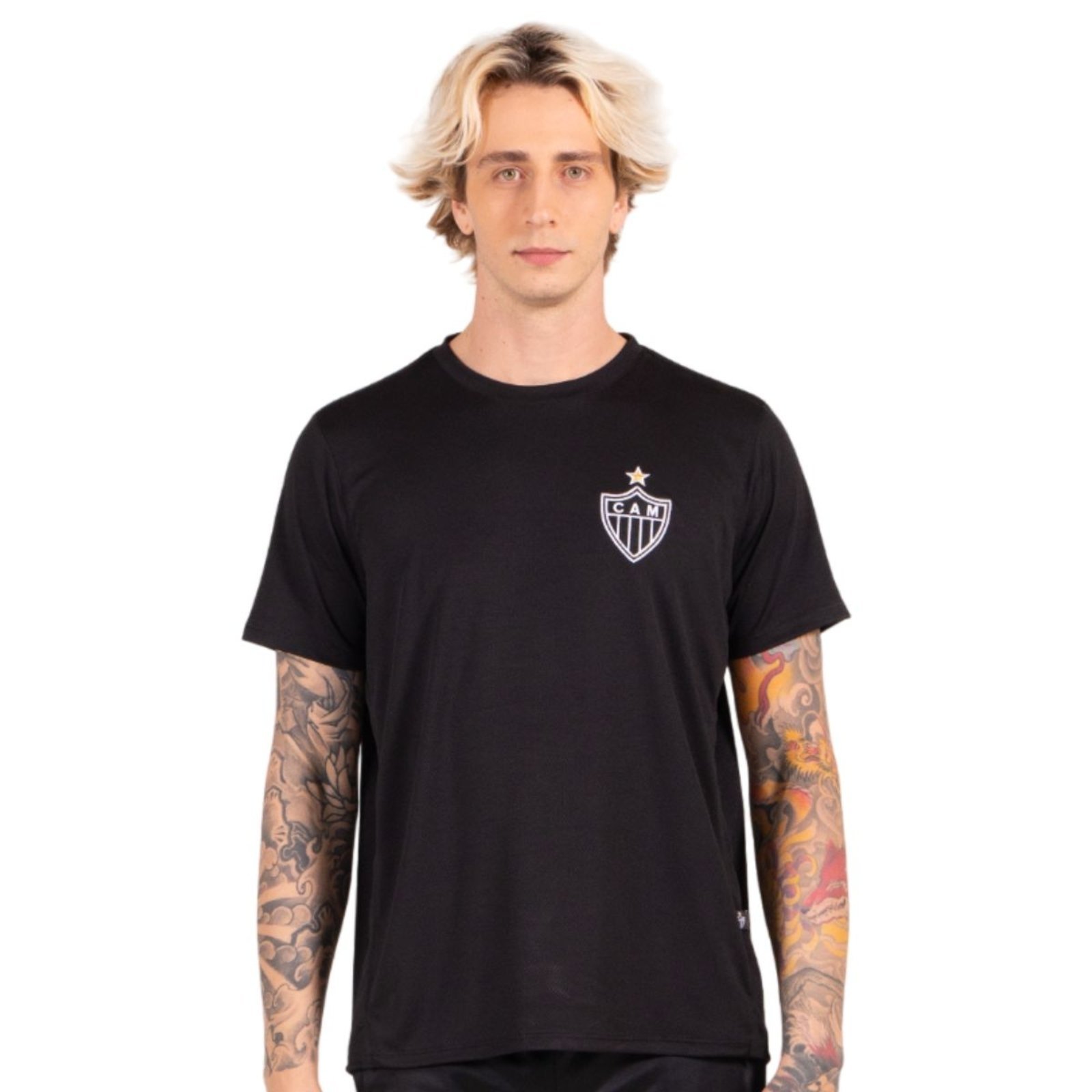 Camiseta Atlético Mineiro Esportiva Torcedor Masculina Surf Center Preto