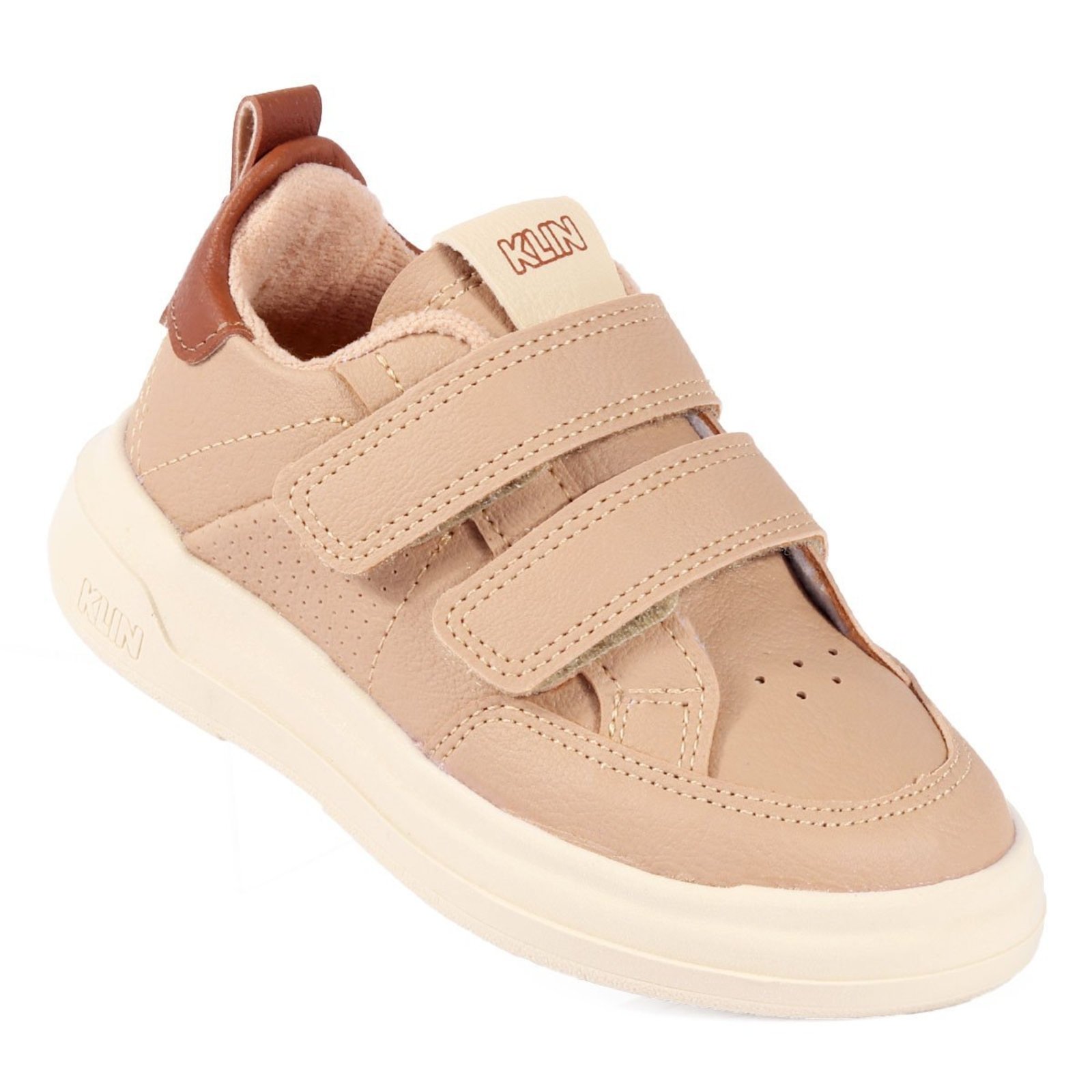 Infantil - Tênis Masculino Klin Capri Mini Bege e Marrom