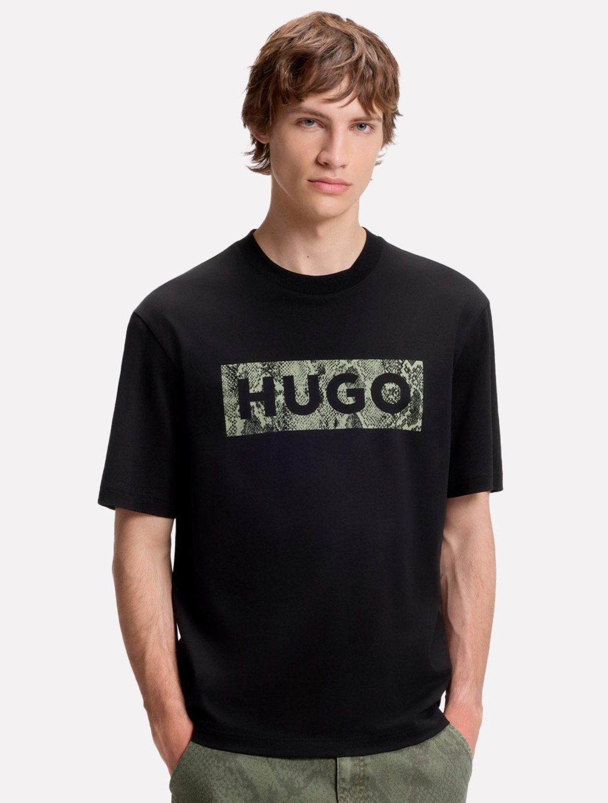 Camiseta Hugo Boss Masculina Regular Nerpient Preta