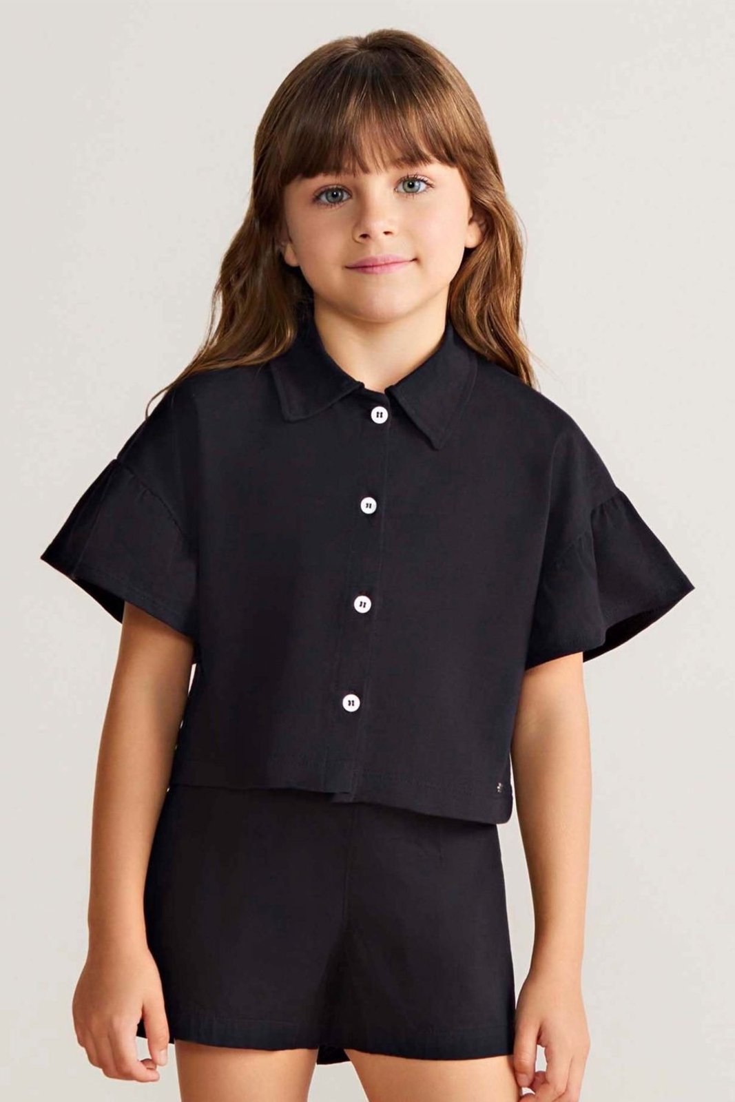 Infantil - Conjunto Menina Com Botões Colorittá Preto