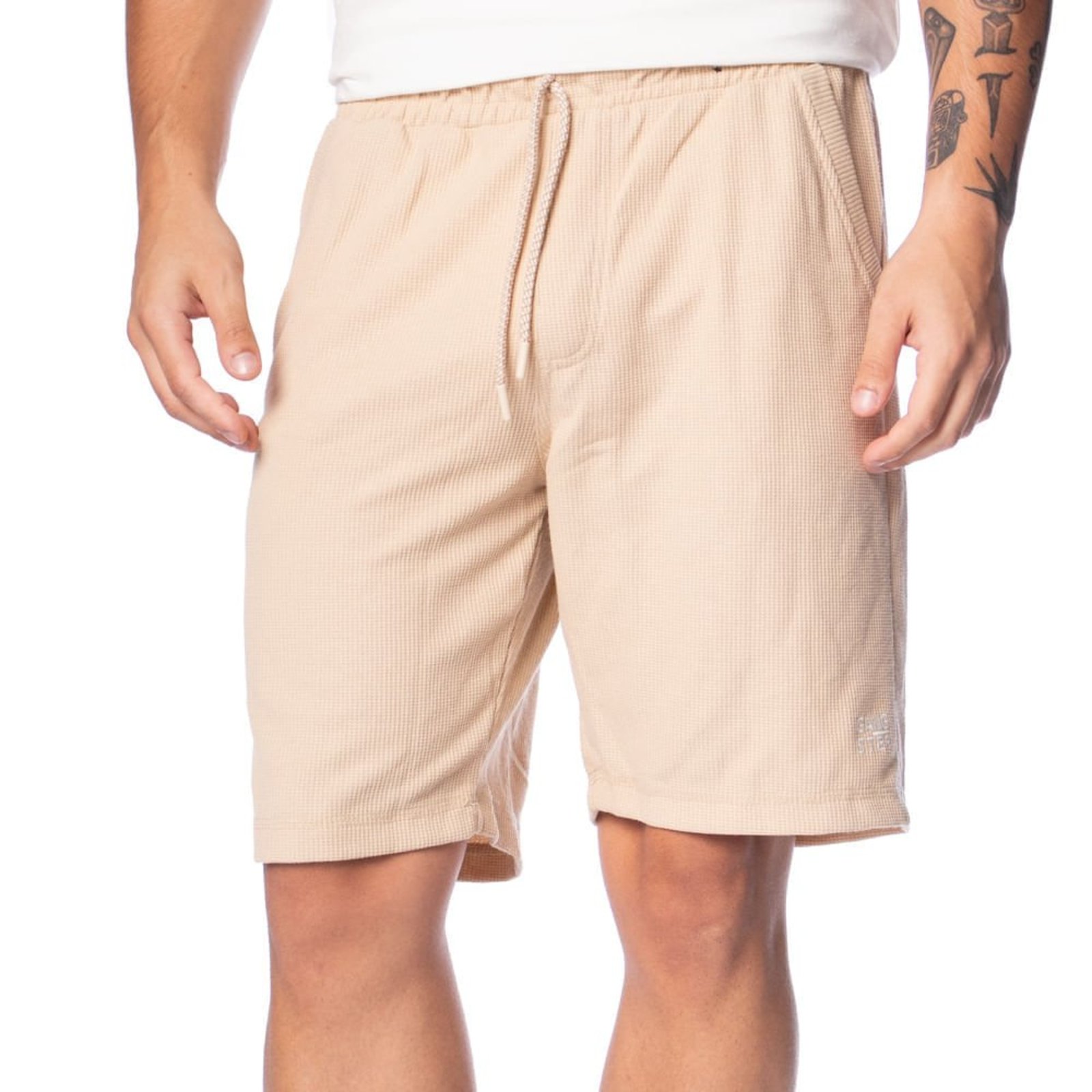 Bermuda Masculina Gangster Moletom Creme