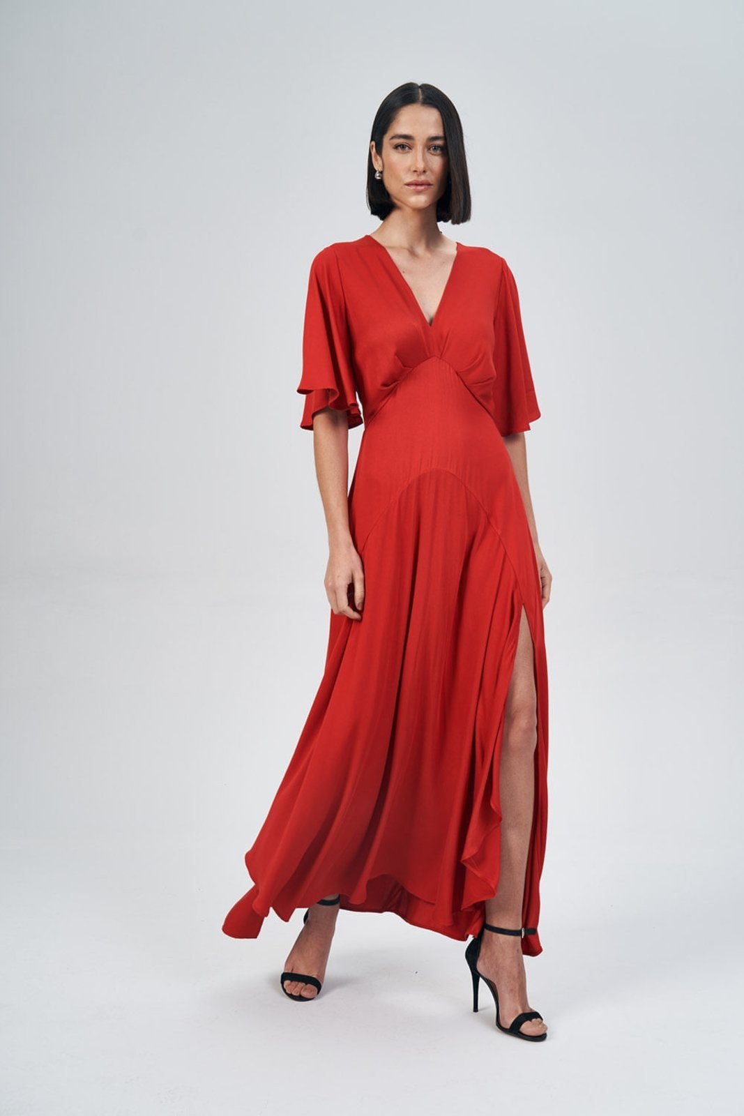 Vestido Longo Fenda Lateral Feminino Acostamento