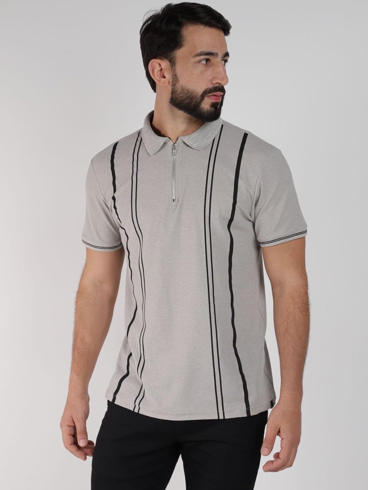 Polo Manga Curta Eletrón Masculina CINZA