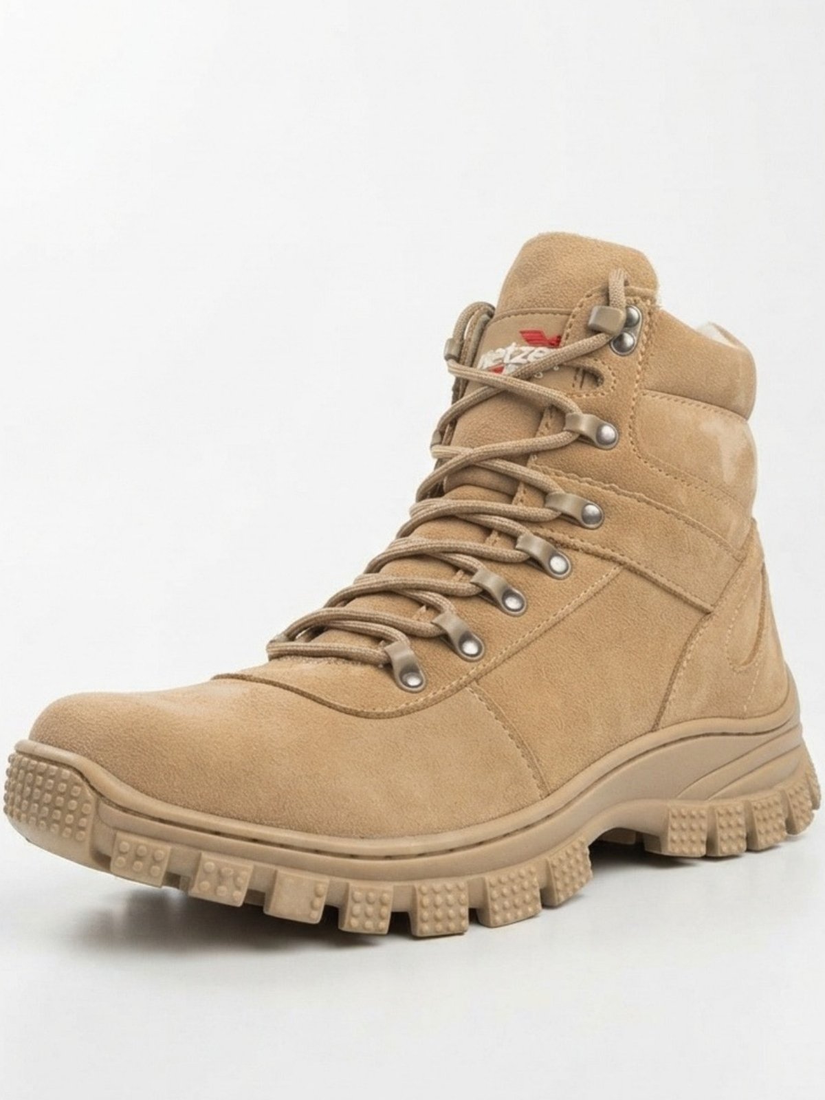 Bota Masculina Couro Cano Curto Bota Militar Coturno Com Cadarço Solado Tratorado Areia