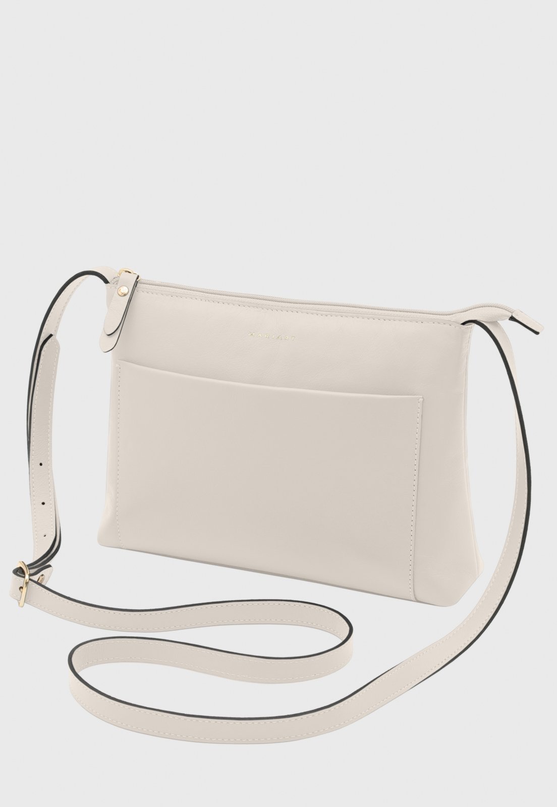 Bolsa Transversal de Couro Mariart Tacacá Branco Tucano