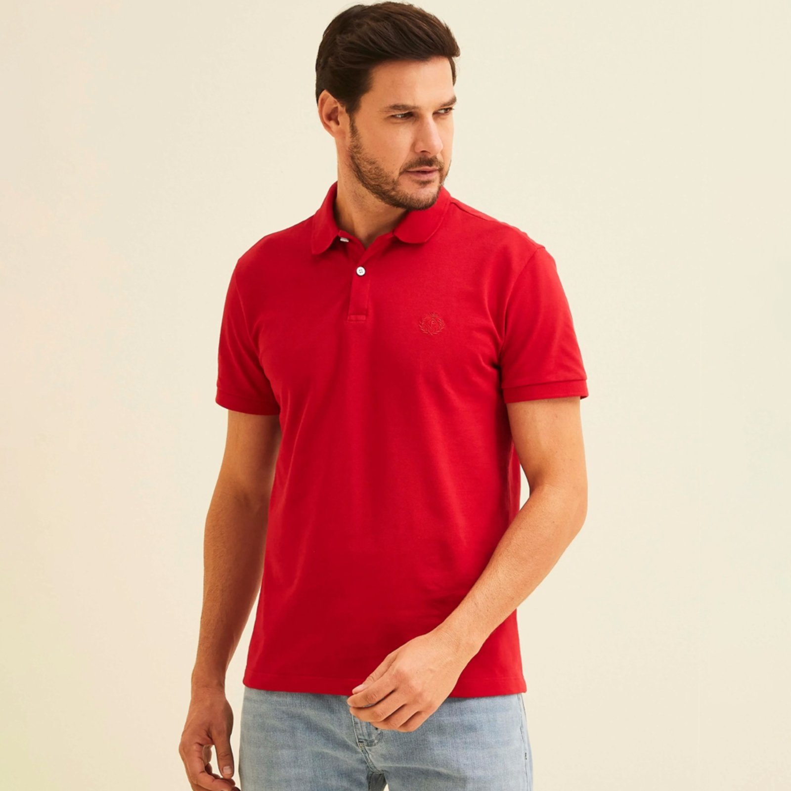 Vista 2 Camisa Polo Forum Flag Ve26 Masculino vermelho Forum vermelho