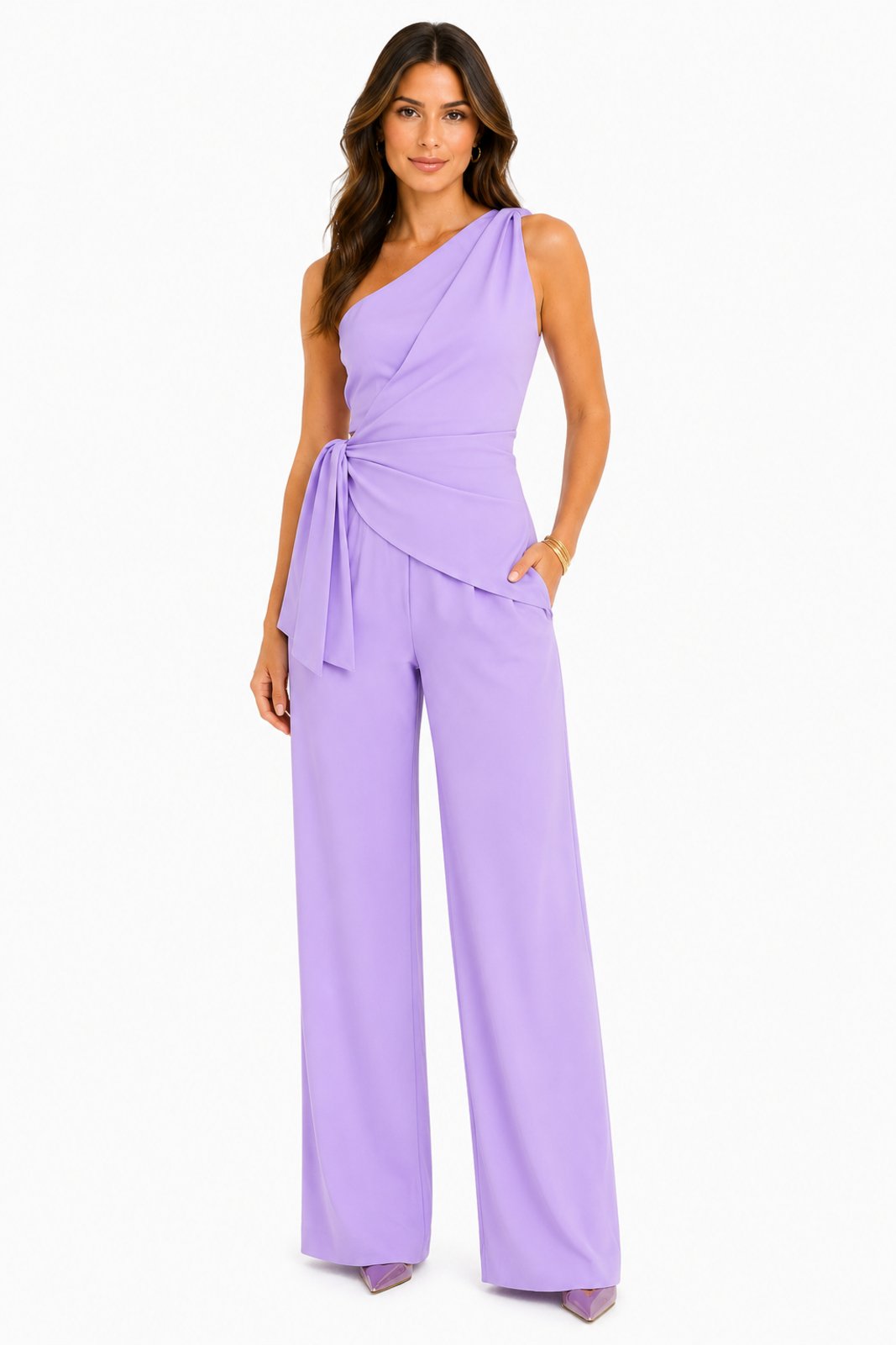 Conjunto Feminino D Bell Outlet Fashion Sensorial Marrant Ombro Único Lavanda