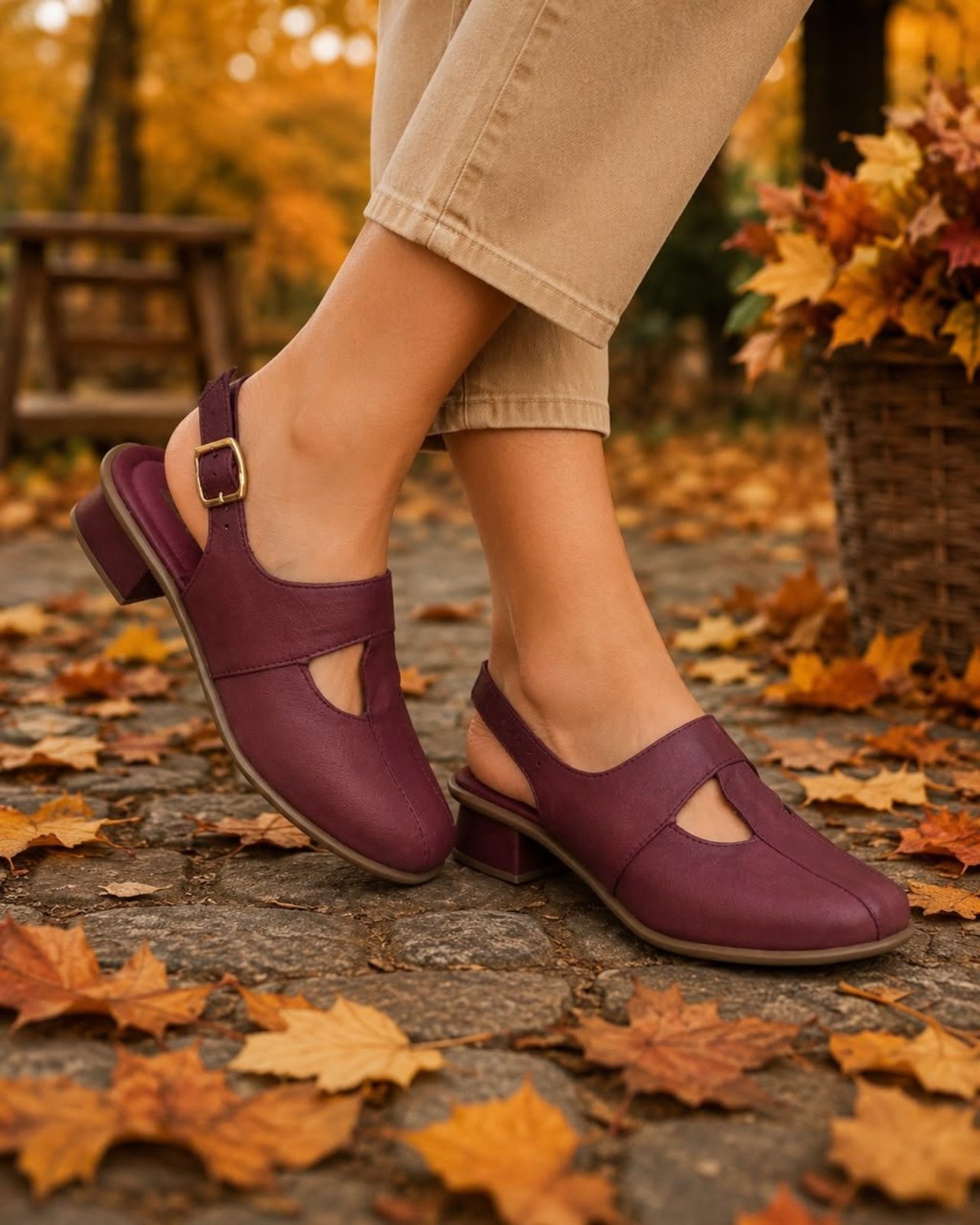 Sapato Slingback Rio de Luz Feminino Couro Conforto 8099
