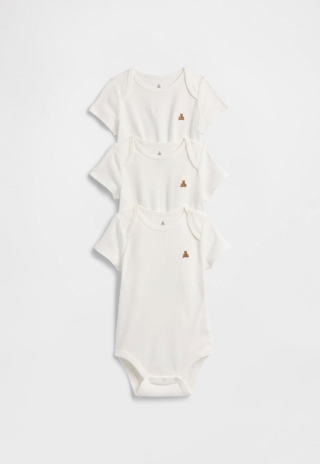 Infantil – Kit Body 3pçs Manga Curta GAP Logo Branco