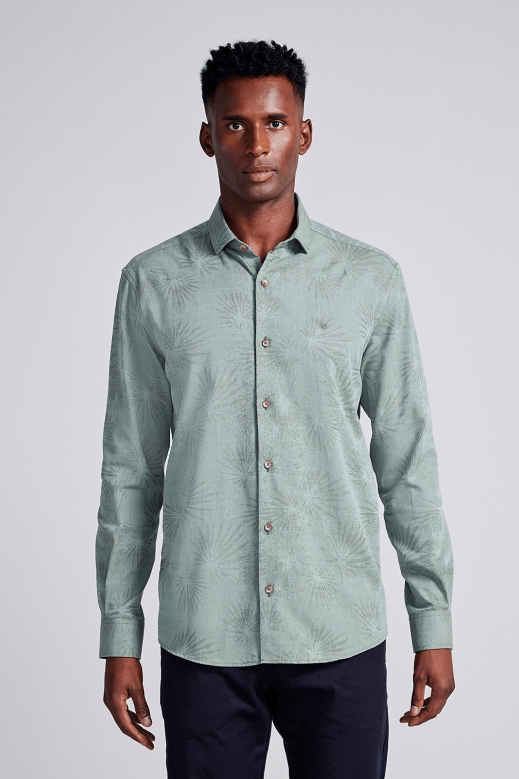 HIGHSTIL Camisa Estampada Comfort – Verde