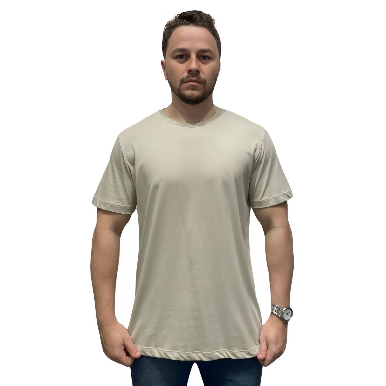Camiseta Masculina Algodão Pima Peruano Básica Hangar 33