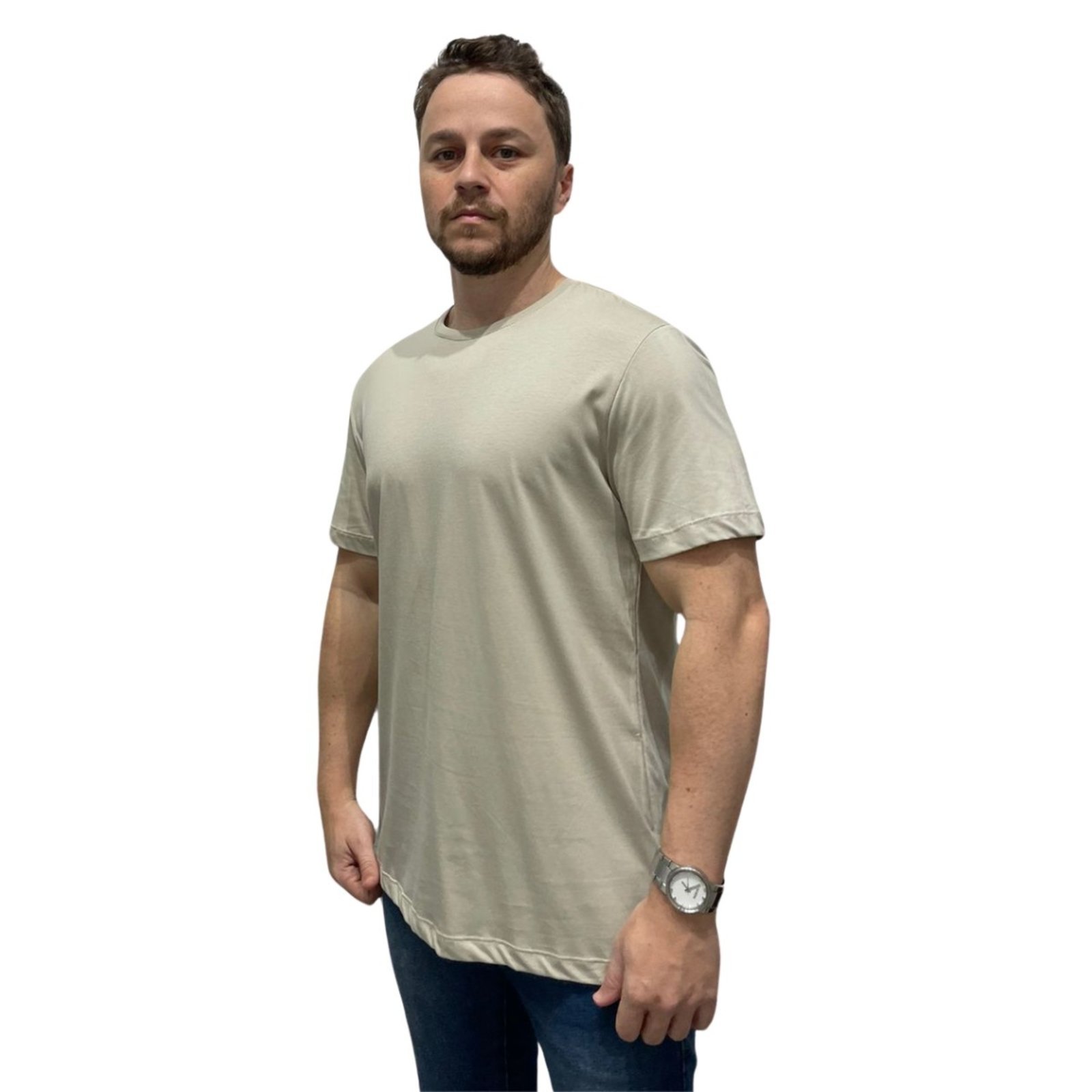 Vista 3 Camiseta Masculina Algodão Pima Peruano Básica Hangar 33 azul marinho Hangar 33 azul marinho