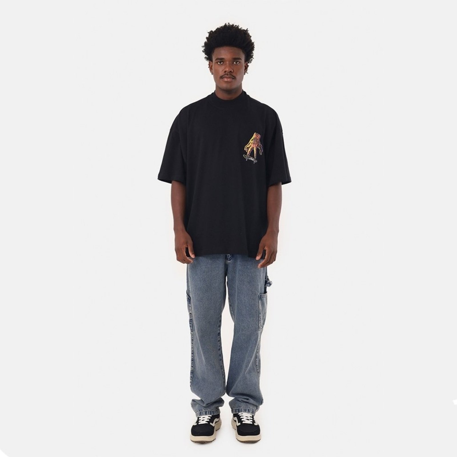 T-Shirt Box Quadrada Fingerboard Preto