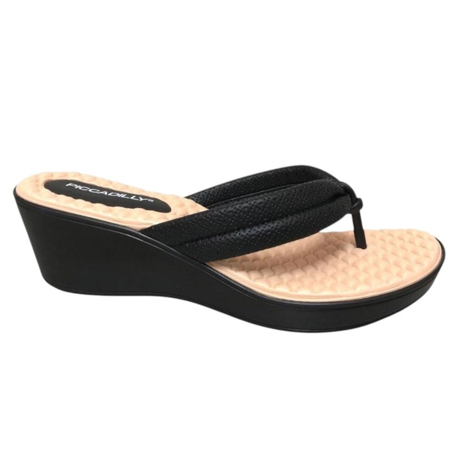 Chinelo Piccadilly Cecilia Anabela Feminino – Preto – piccadilly
