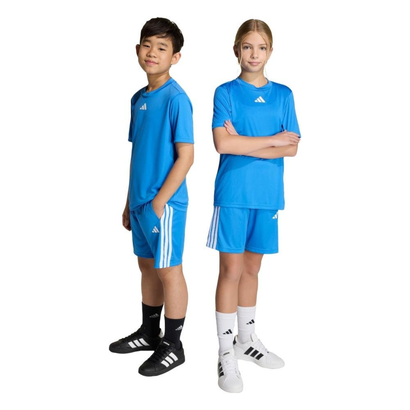 Infantil - Conjunto Camiseta Train Essentials Três Listras adidas Performance Azul