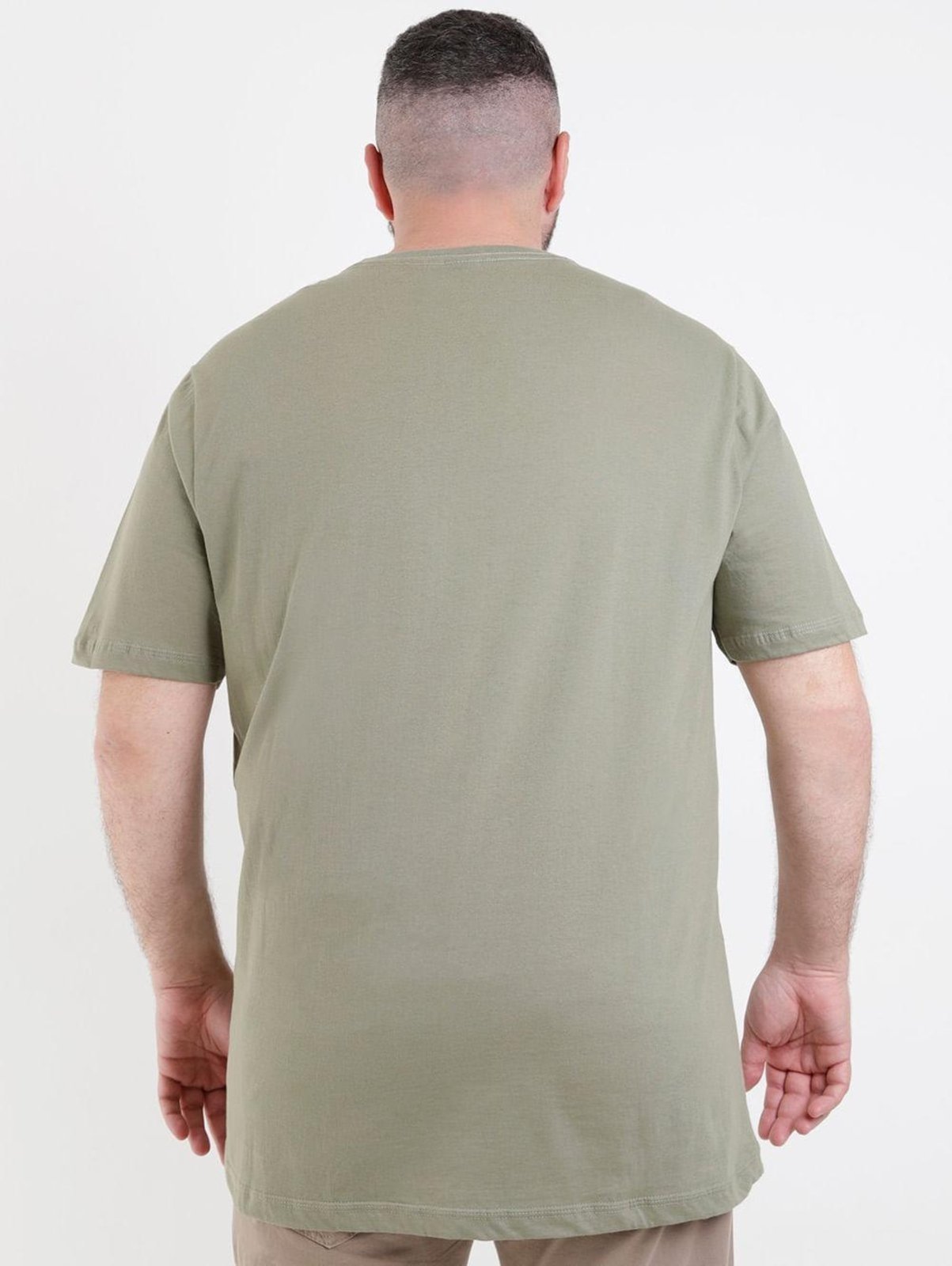 Vista 3 Camiseta Manga Curta Plus Size Masculina DZero preto DZero preto