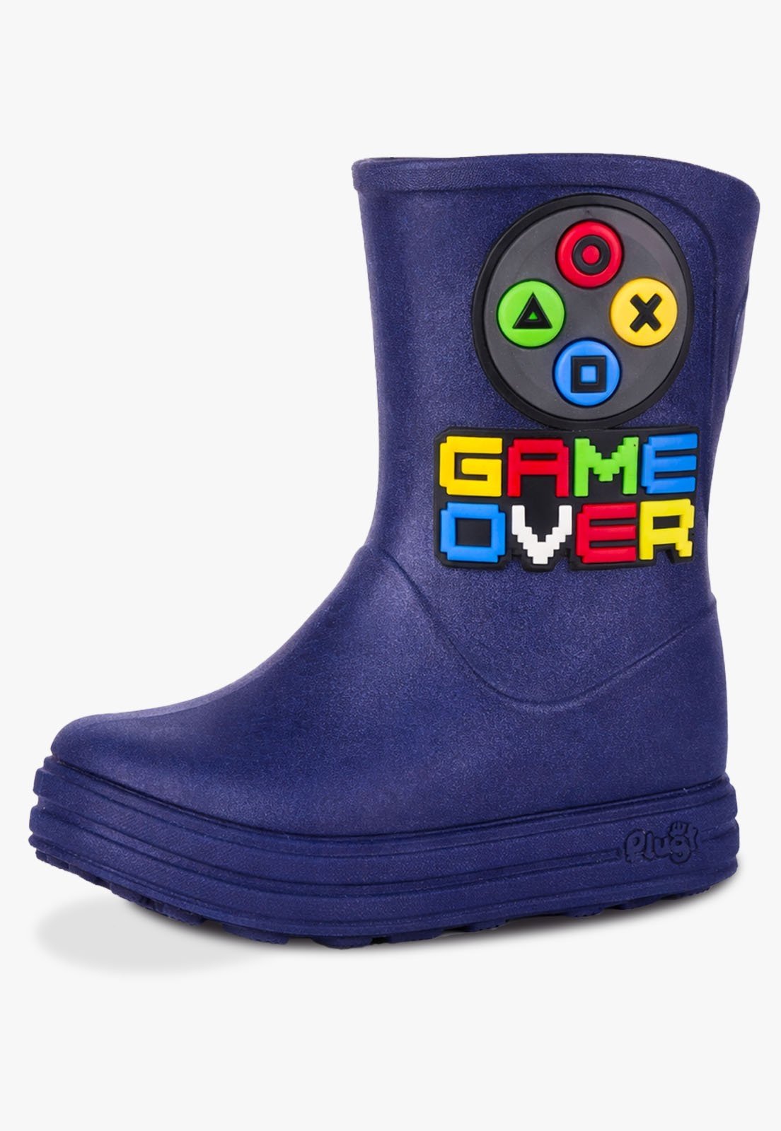 Infantil - Galocha Bota Plugt Menino Game Over Marinho