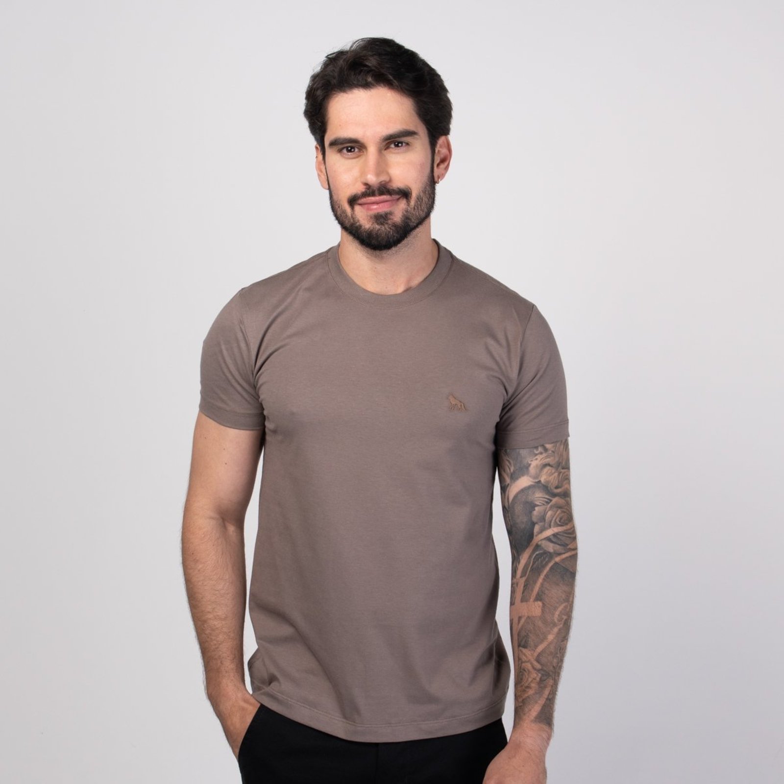 Camiseta Acostamento Monocromática Khaki