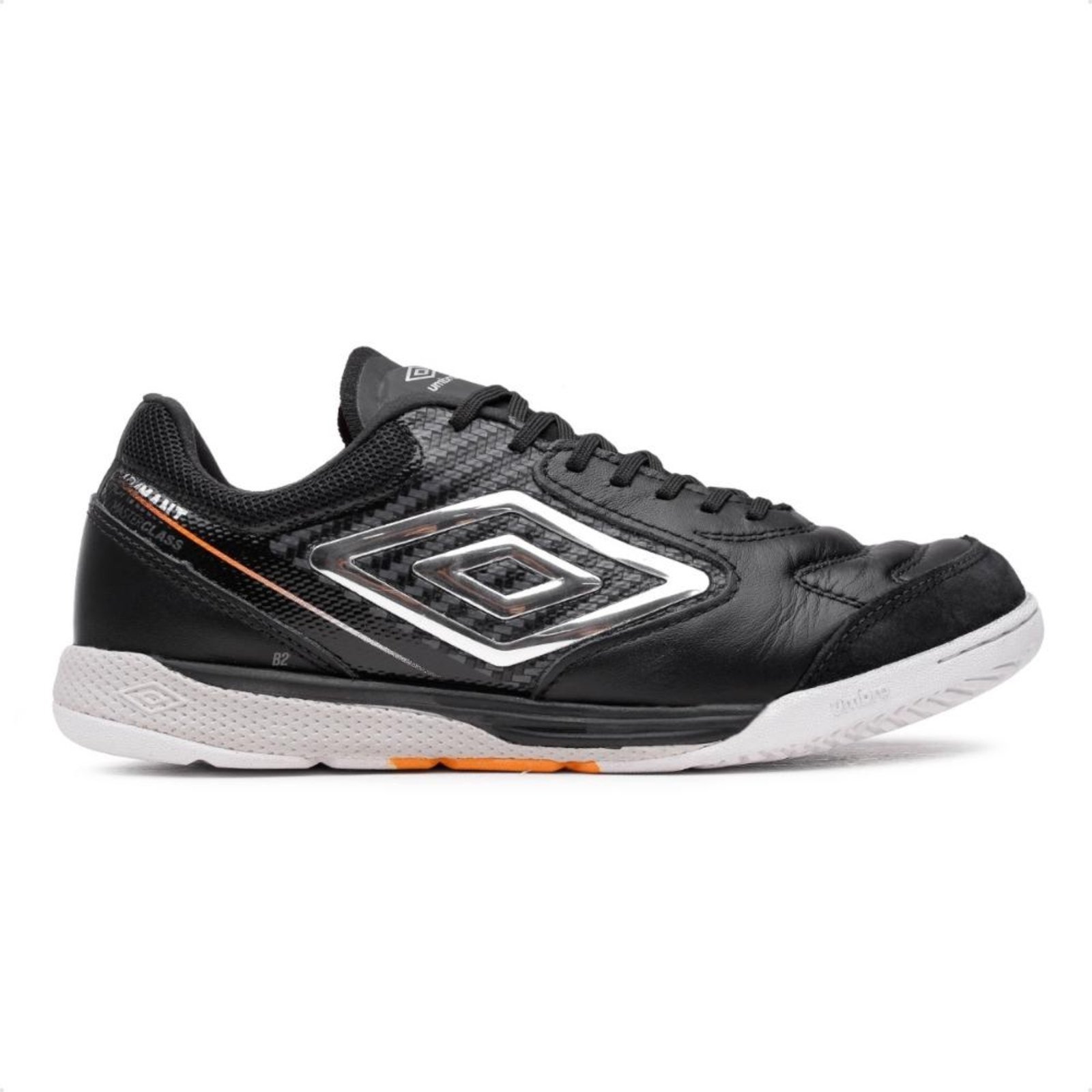 Vista 2 Chuteira Futsal Umbro Adamant Master Class Pro Bump Masculina preto Umbro preto