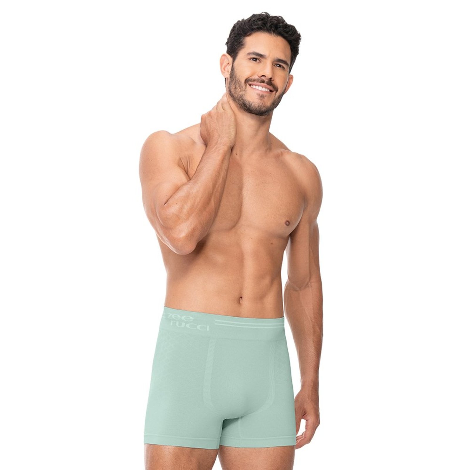 Cueca Boxer sem Costura Jacquard Degradê Verde