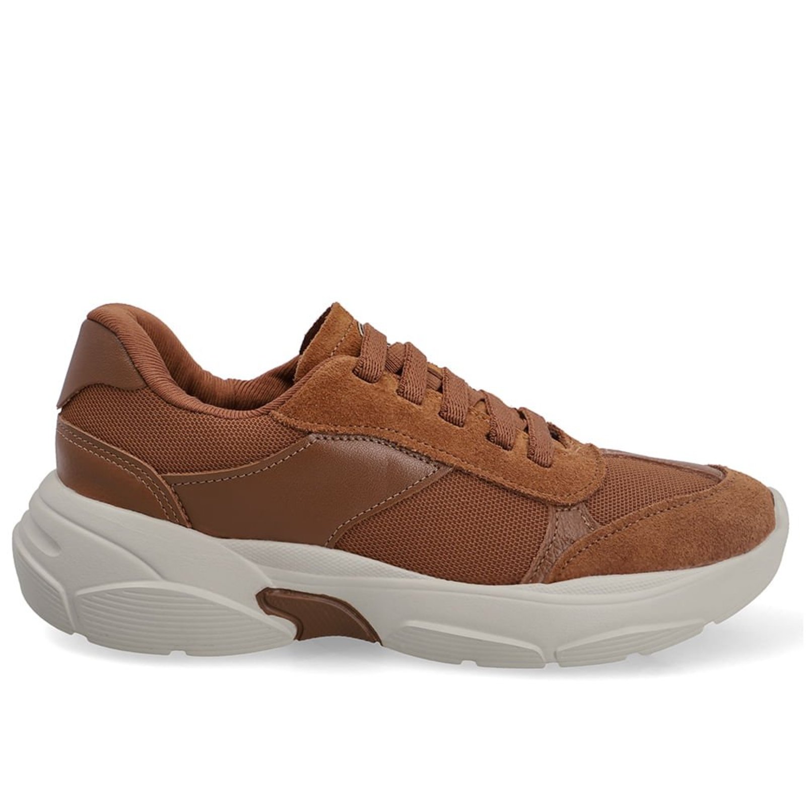 Tênis Casual Multimateriais Marrom
