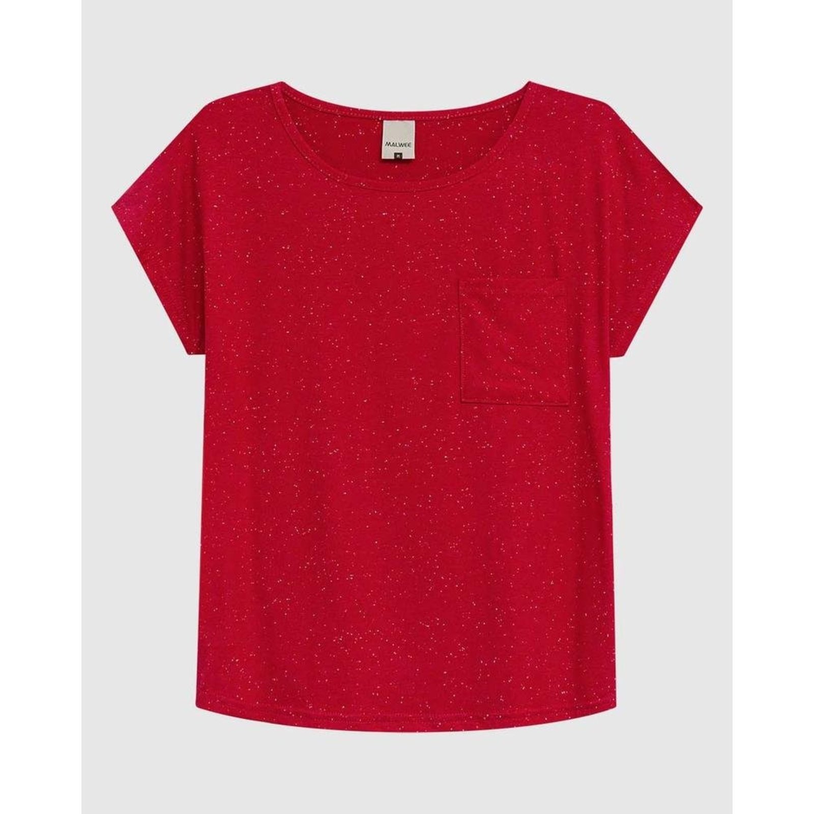 Vista 2 Blusa Ampla Feminina Detalhe Bolso Frontal Em Viscose Stretch Malwee vermelho Malwee vermelho