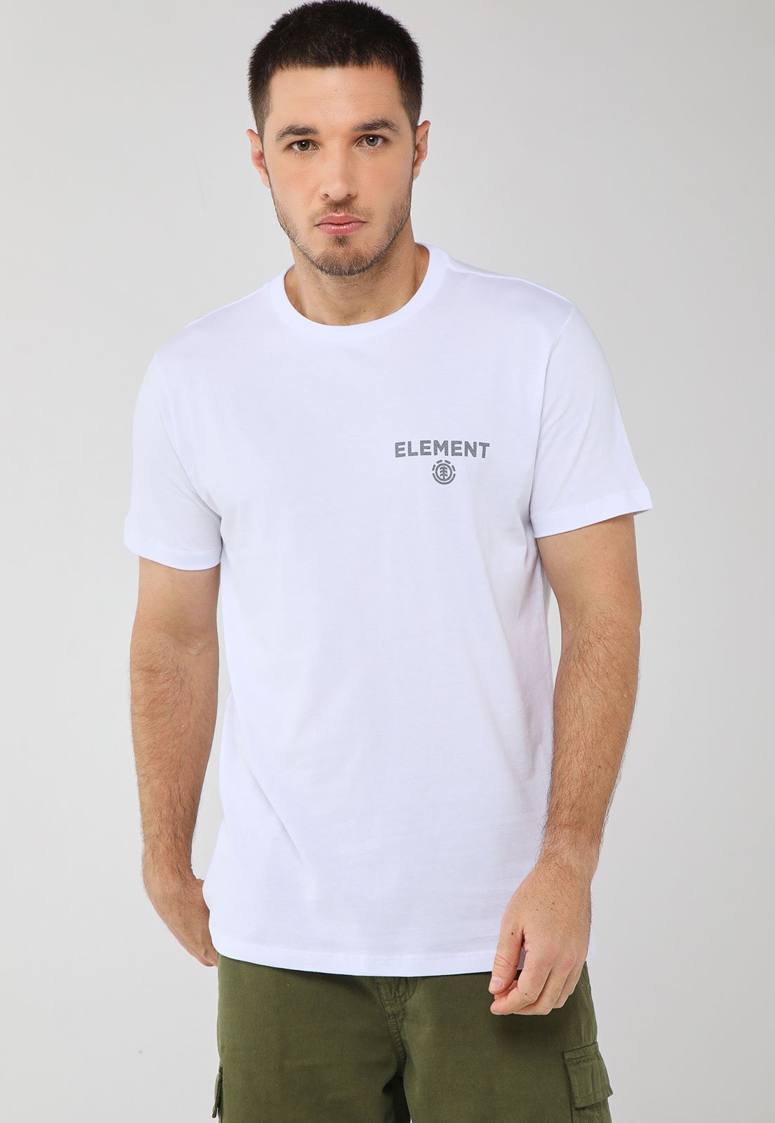 Vista 2 Camiseta Masculina Element Disco Branca branco Element branco