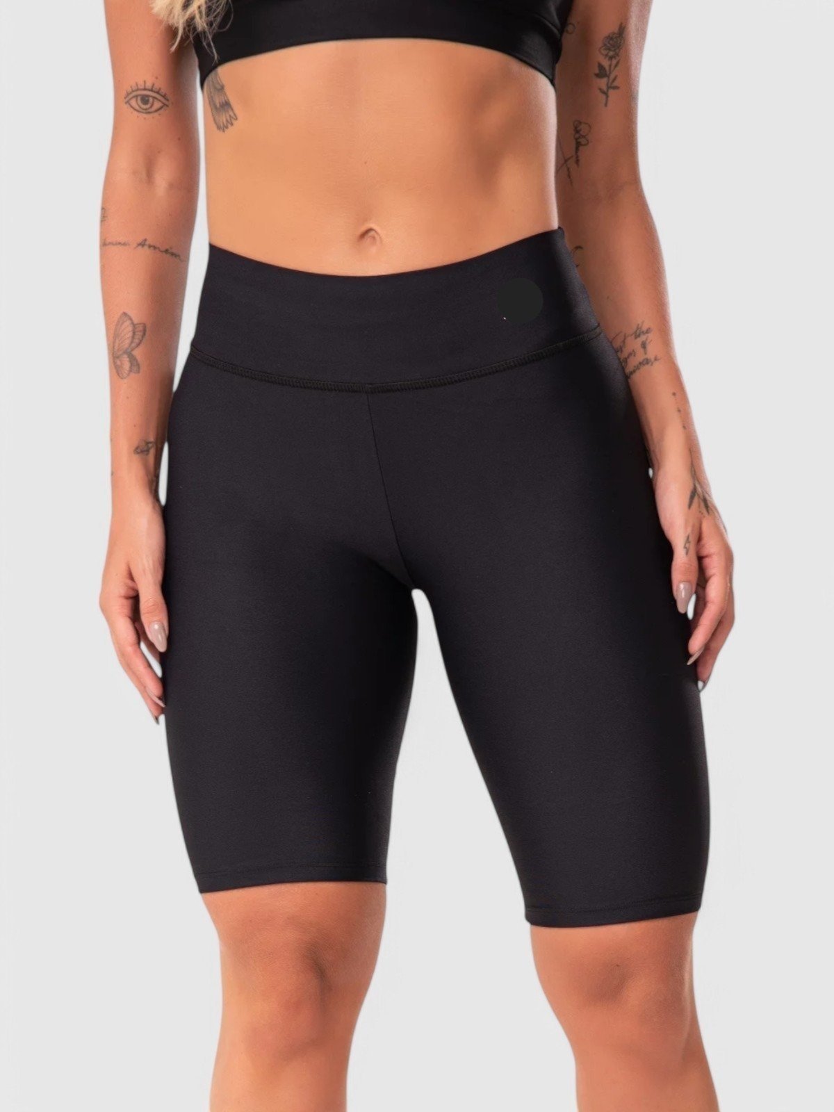 Vista 2 Bermuda D Bell Outlet Fashion Cós Alto Esportiva Fitness Preta preto D BELL OUTLET FASHION preto