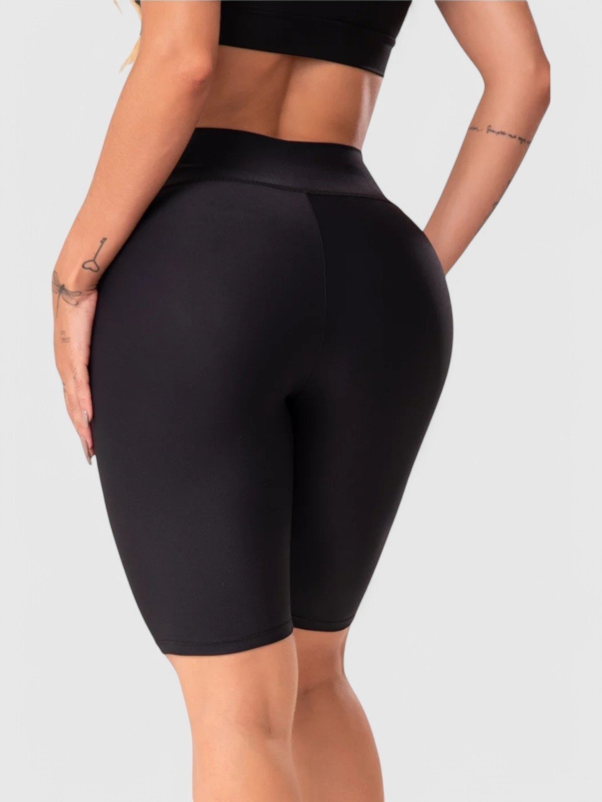 Vista 3 Bermuda D Bell Outlet Fashion Cós Alto Esportiva Fitness Preta preto D BELL OUTLET FASHION preto