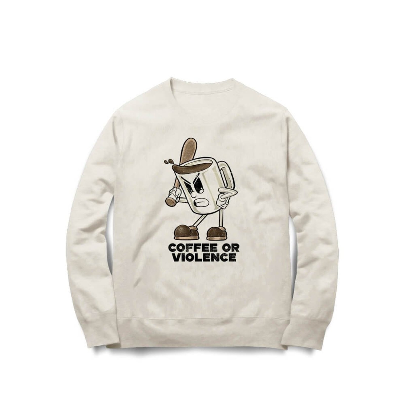 Moletom Coffee Or Violence - Off White - Casual - Studio Geek