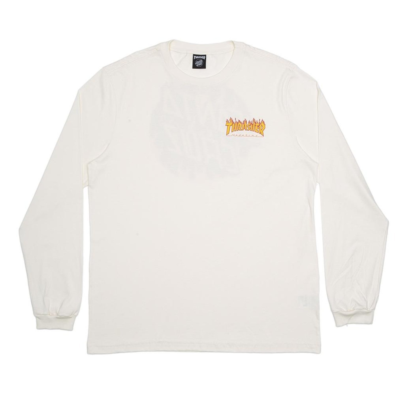 Camiseta Santa Cruz Manga Longa Thrasher Flame Dot Off White