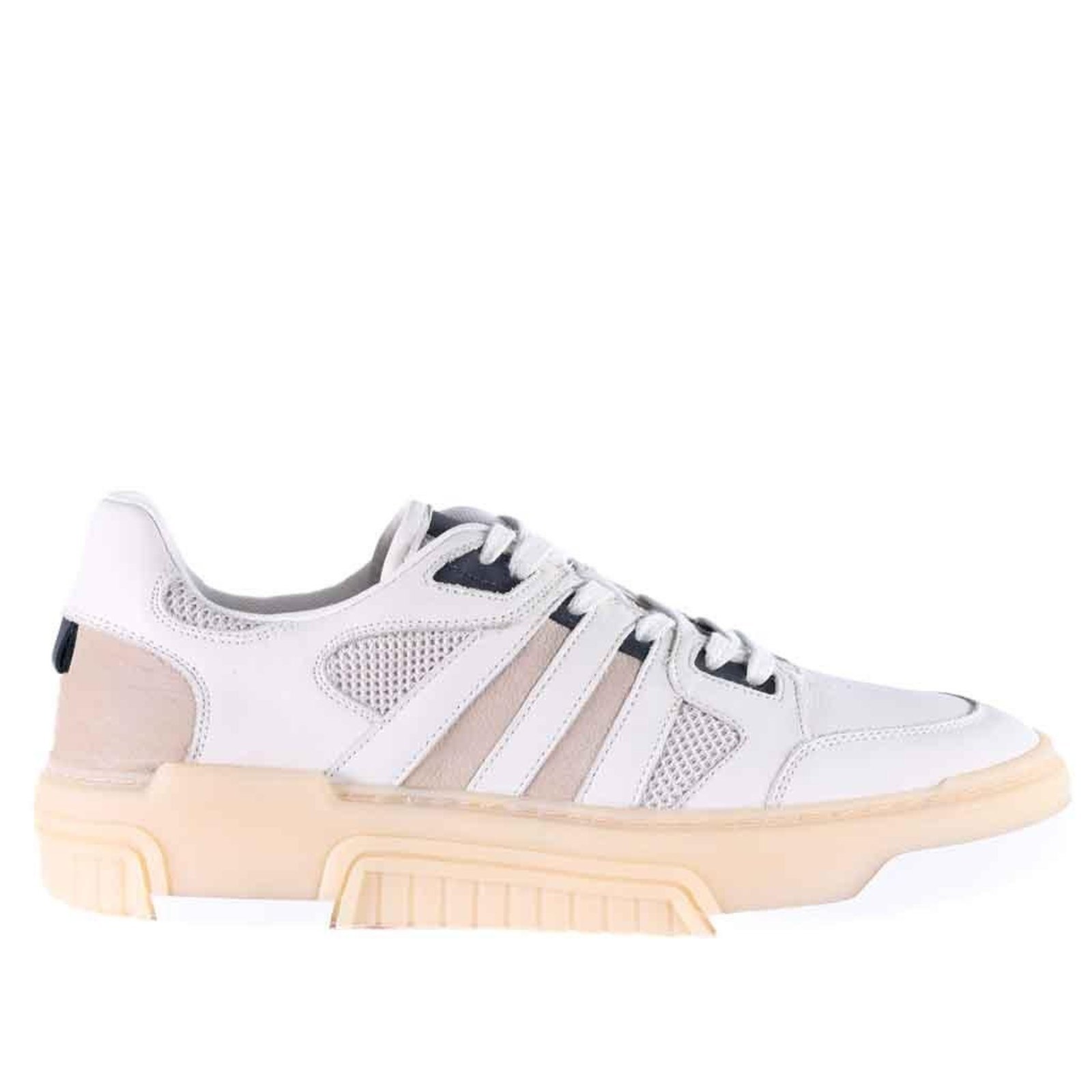 Tênis Casual Masculino em Couro Zariff Rck008 Off White Incolor