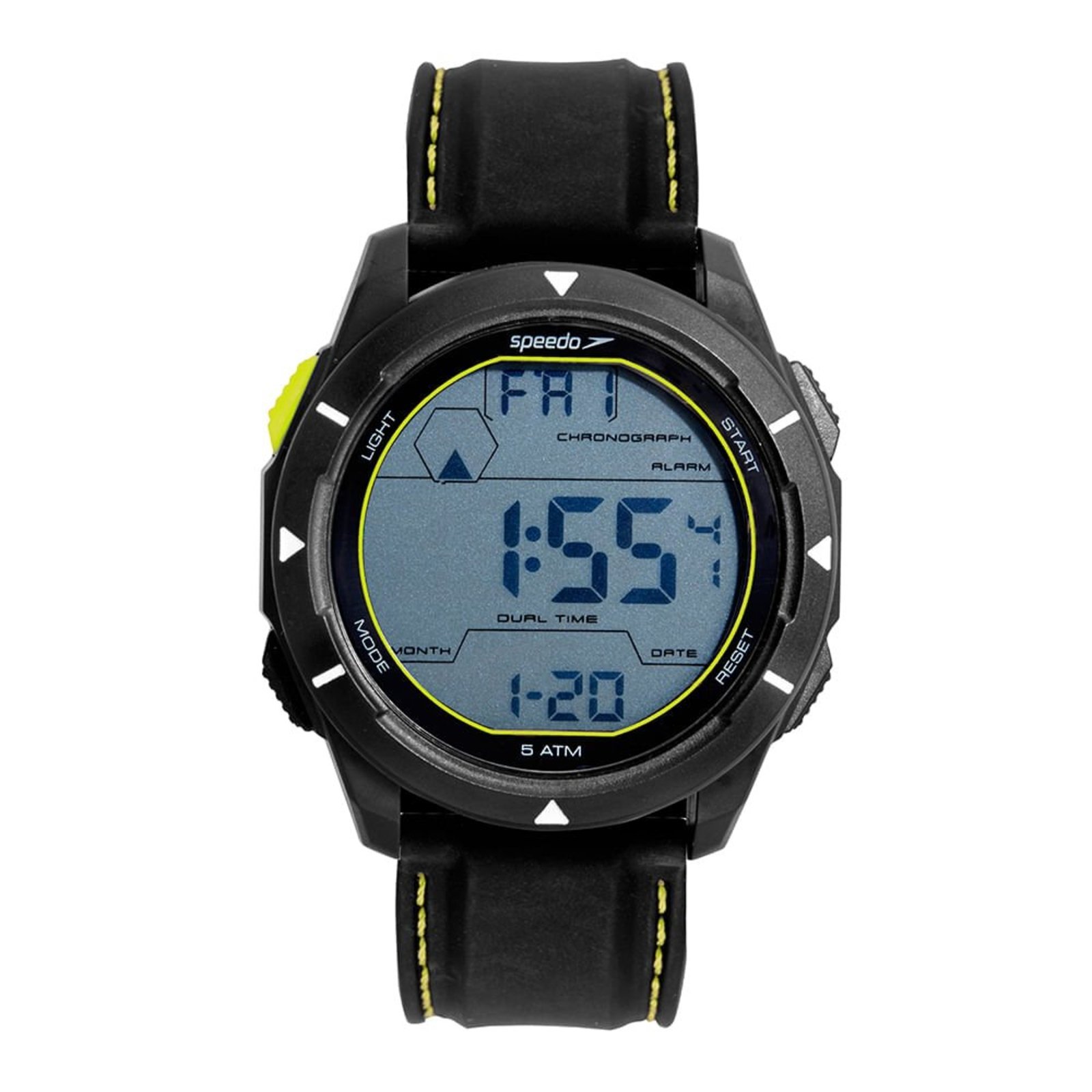 Relógio Masculino Speedo Preto Pulseira Silicone Anadigi Speedo