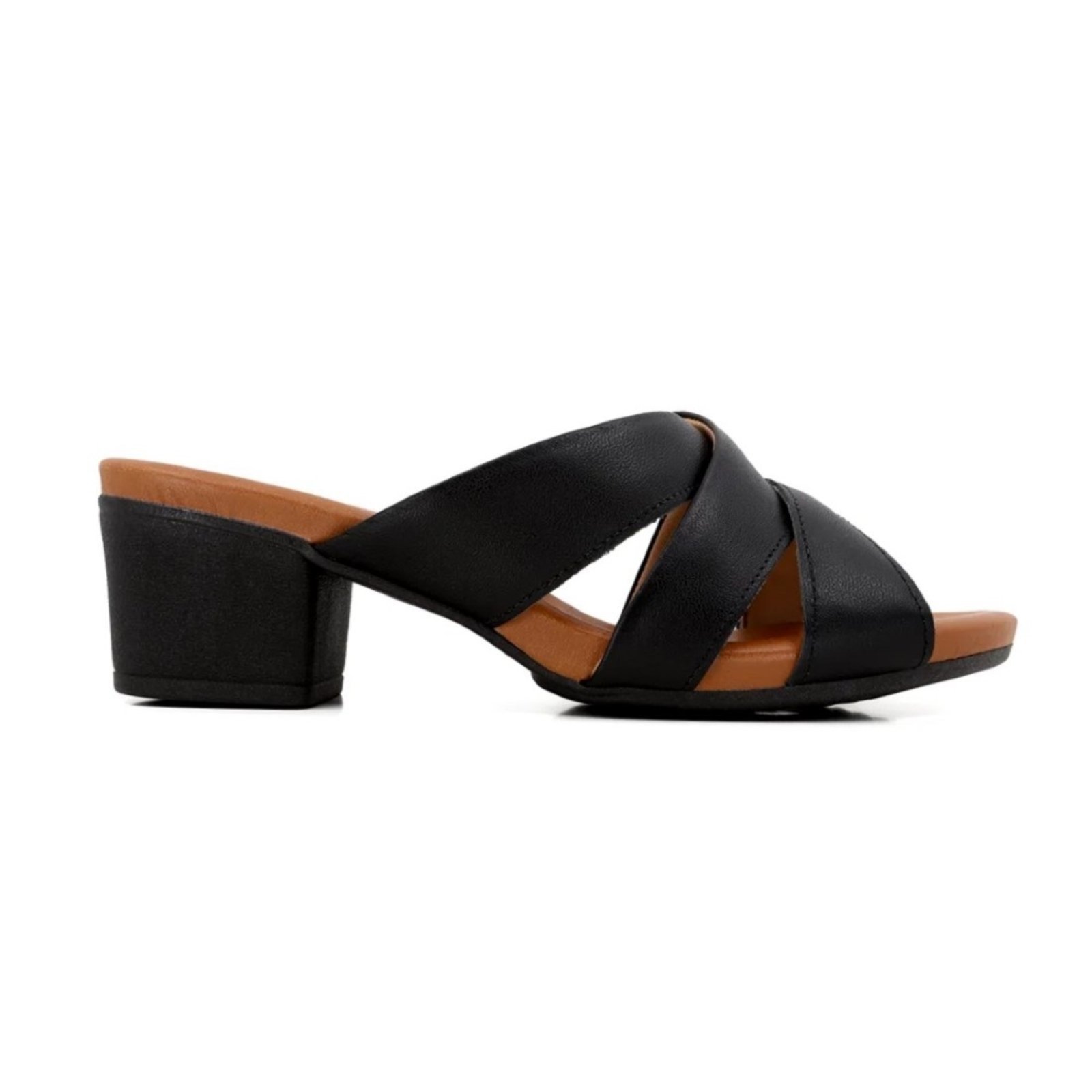 Tamanco Usaflex Feminino Salto Bloco Couro AE3223