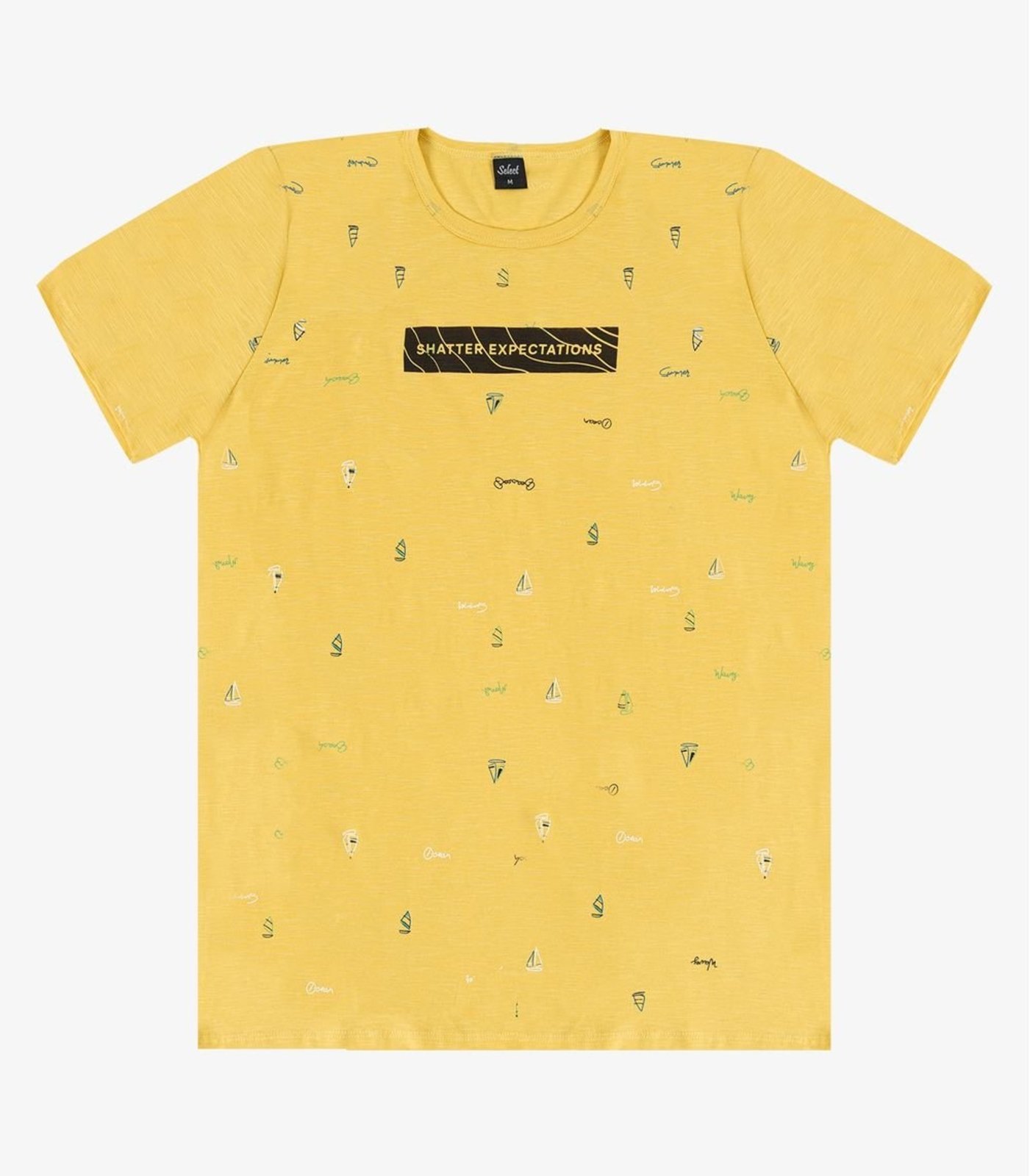 Vista 3 Camiseta Masculina Em Meia Malha Select verde Select verde
