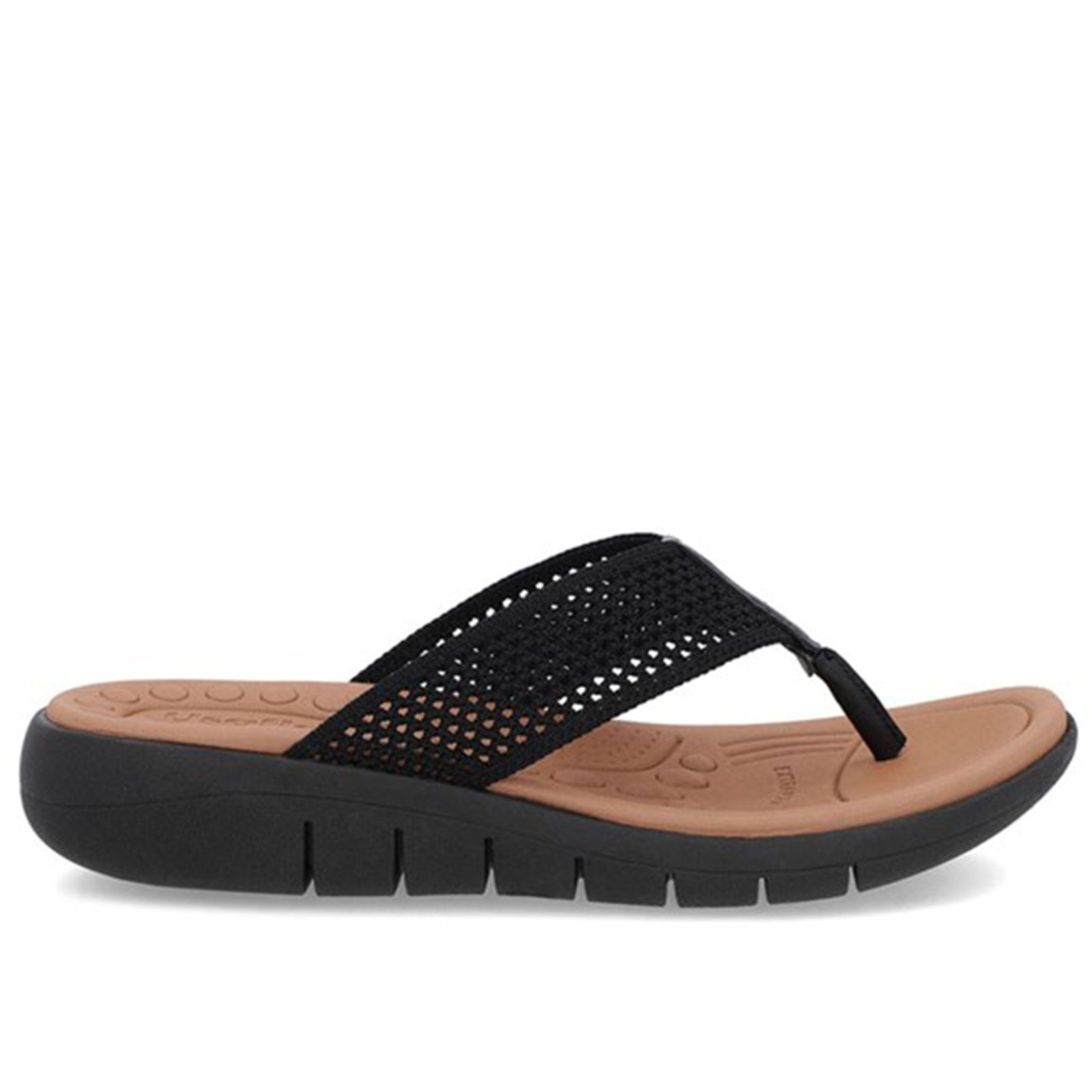 Chinelo Usaflex Salto Rasteiro Tricot Confortável Preto-001