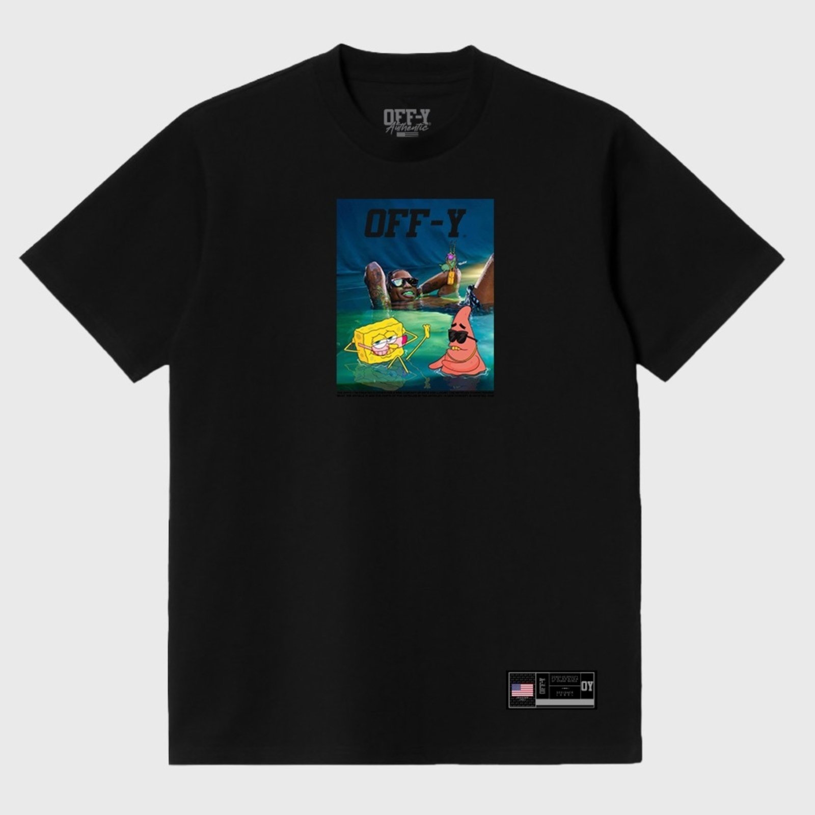 Camiseta Oversized Streetwear Off-Y Esponge Bob X Travis Scott